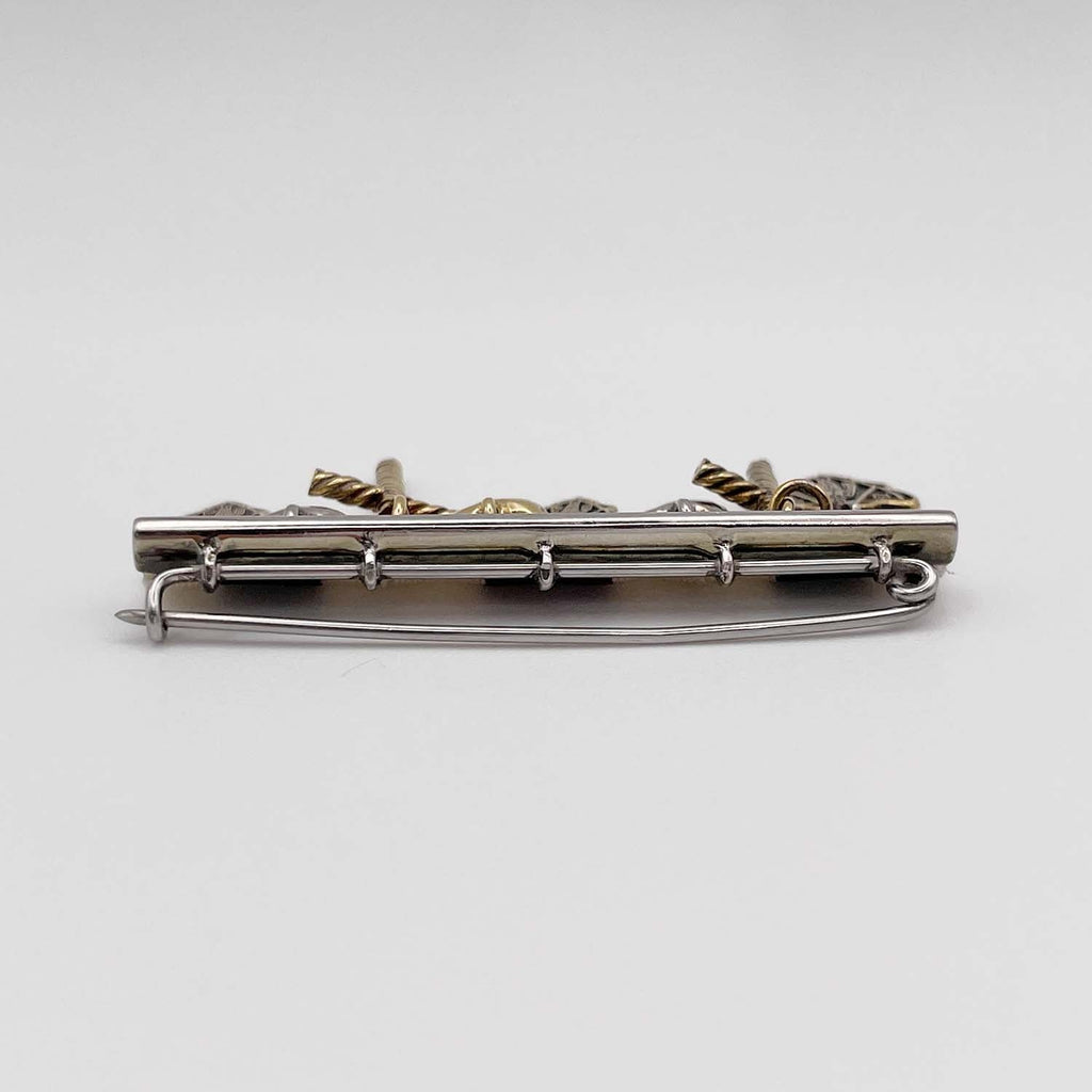 GUCCI グッチ ブローチ クレスト ハート クロス リボン SV925 ピンバッジ