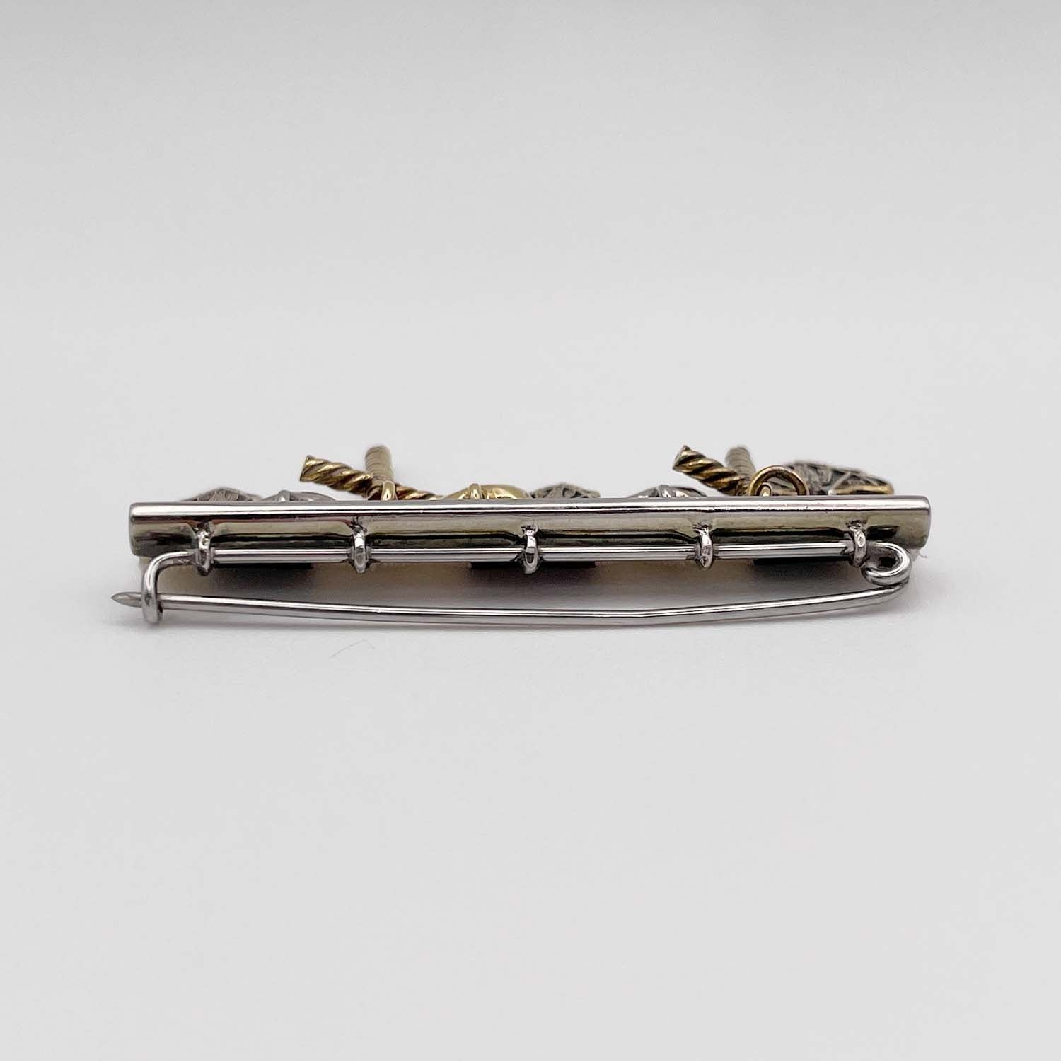 GUCCI グッチ ブローチ クレスト ハート クロス リボン SV925 ピンバッジ