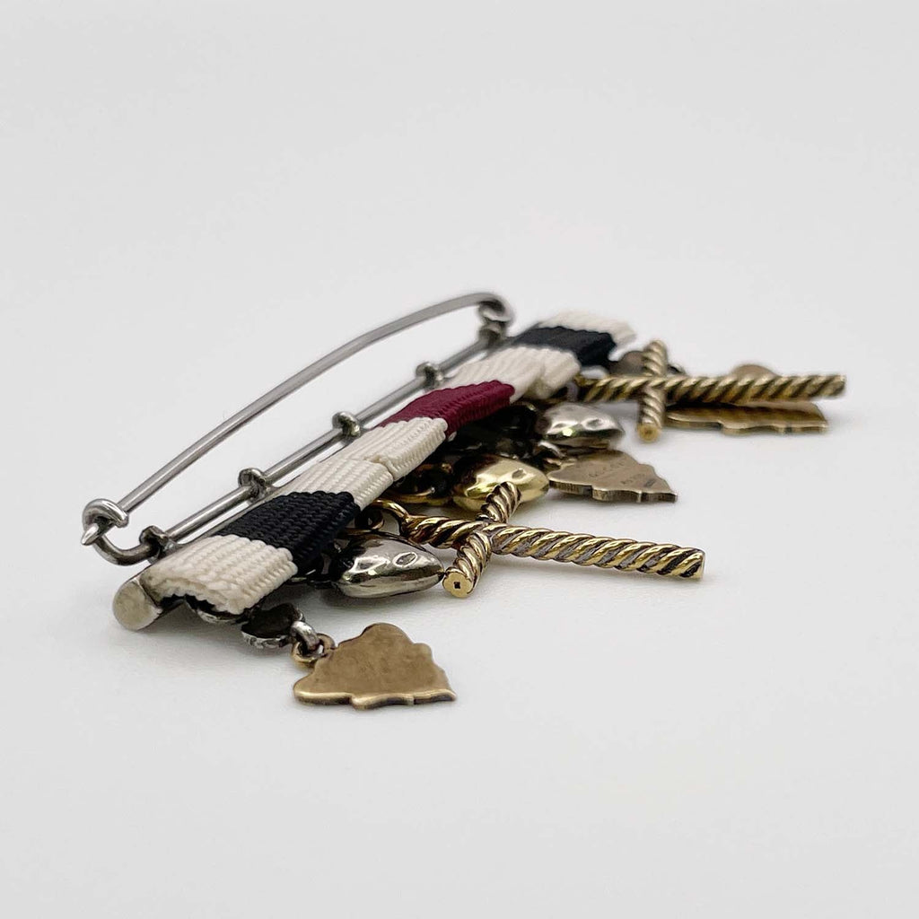 GUCCI グッチ ブローチ クレスト ハート クロス リボン SV925 ピンバッジ