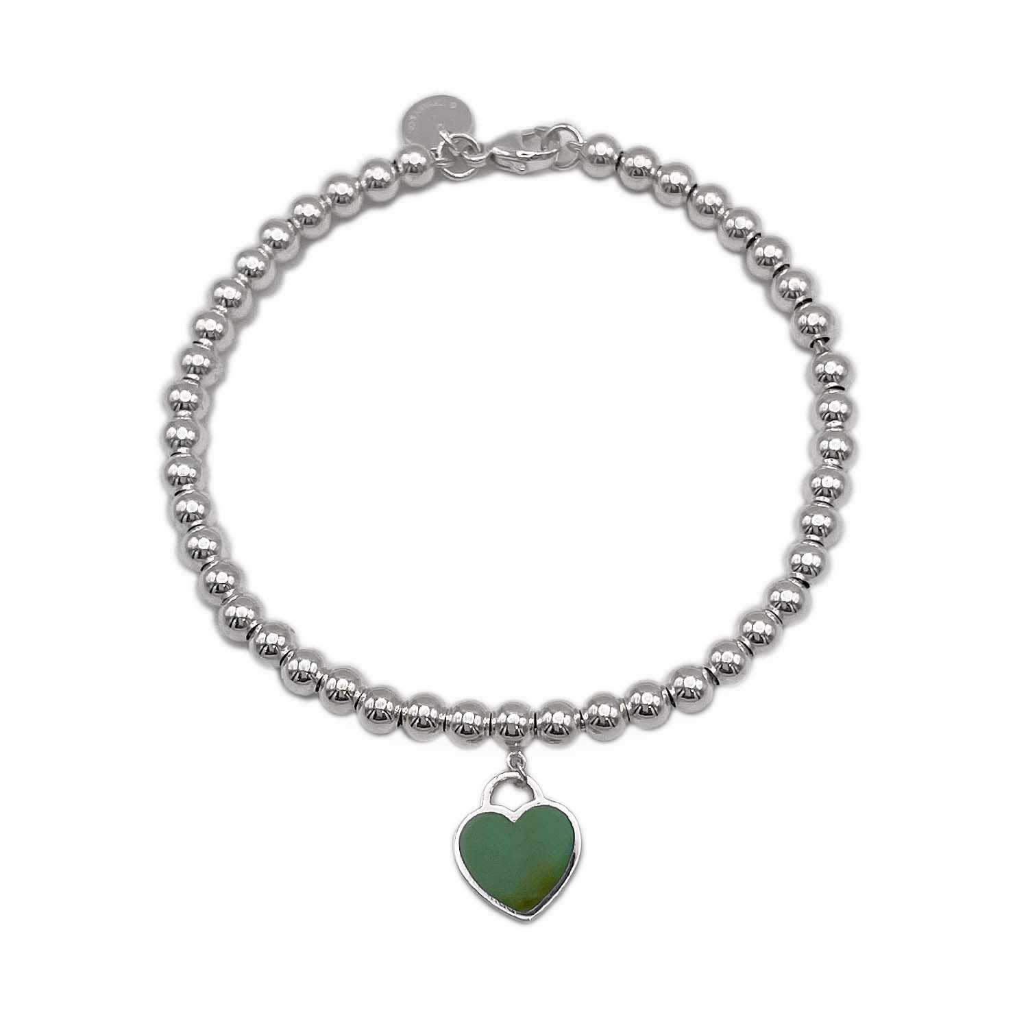 Tiffany&Co. ティファニー 16.5cm ブルー ハート タグ ビーズ ブレスレット SV925