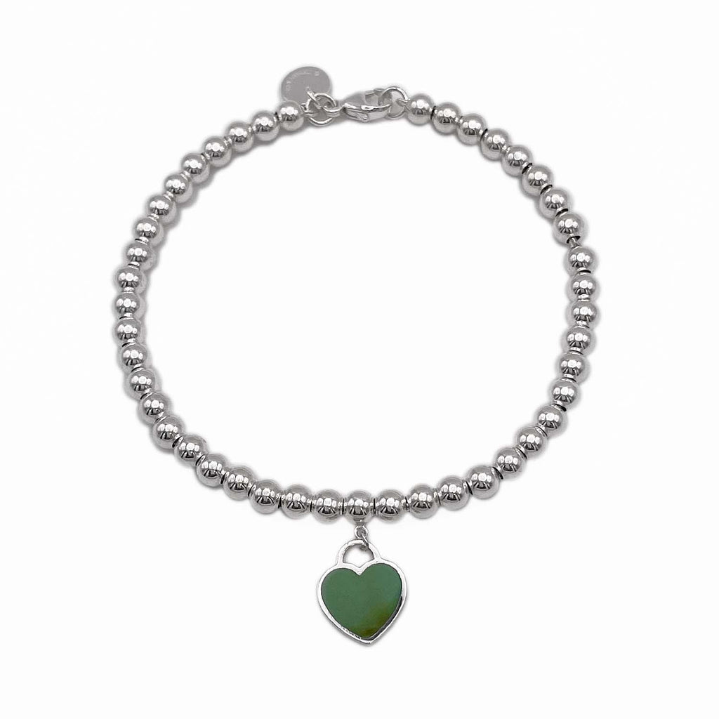 Tiffany&Co. ティファニー 16.5cm ブルー ハート タグ ビーズ ブレスレット SV925