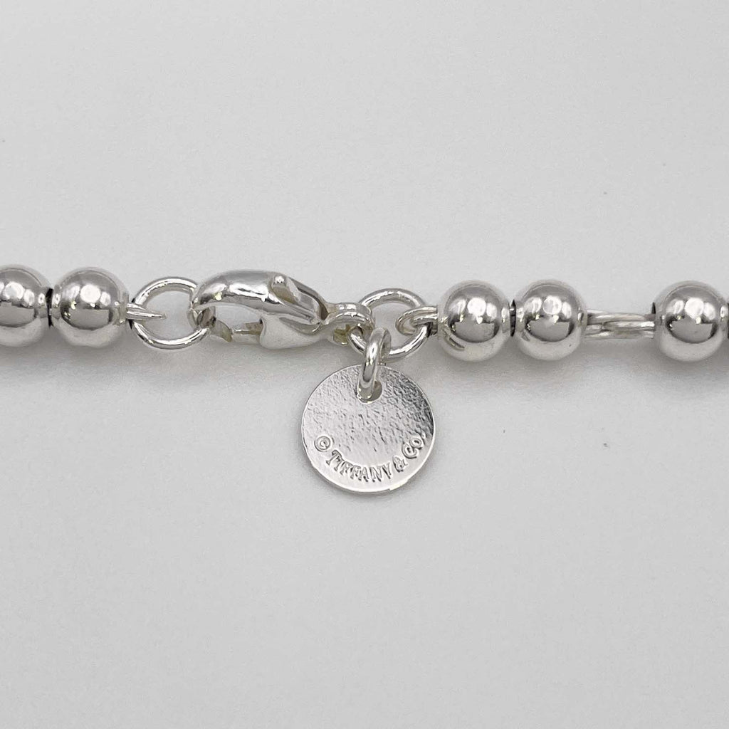 Tiffany&Co. ティファニー 16.5cm ブルー ハート タグ ビーズ ブレスレット SV925