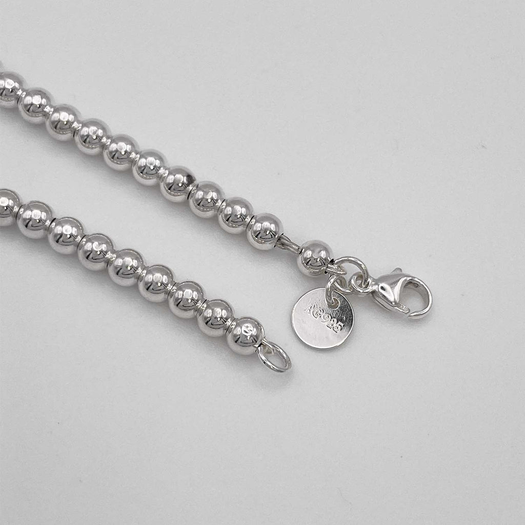 Tiffany&Co. ティファニー 16.5cm ブルー ハート タグ ビーズ ブレスレット SV925