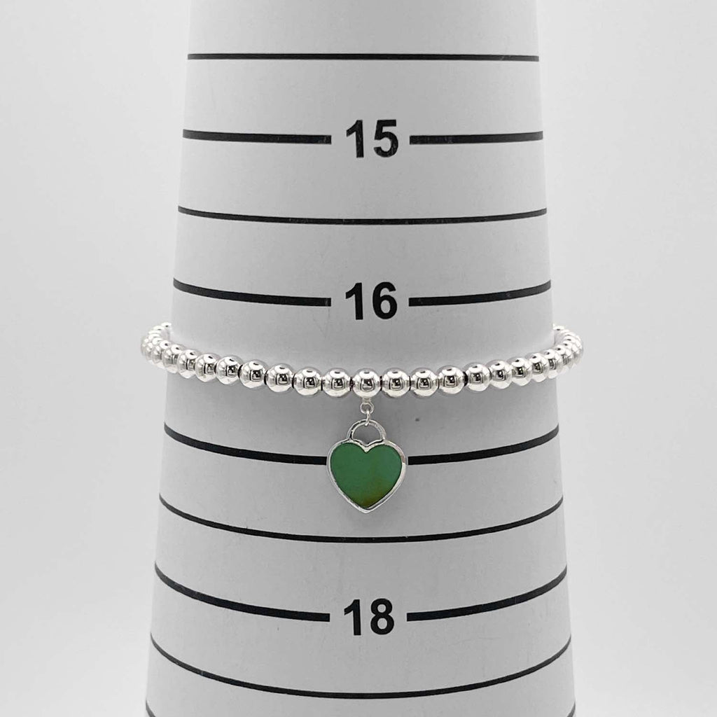 Tiffany&Co. ティファニー 16.5cm ブルー ハート タグ ビーズ ブレスレット SV925