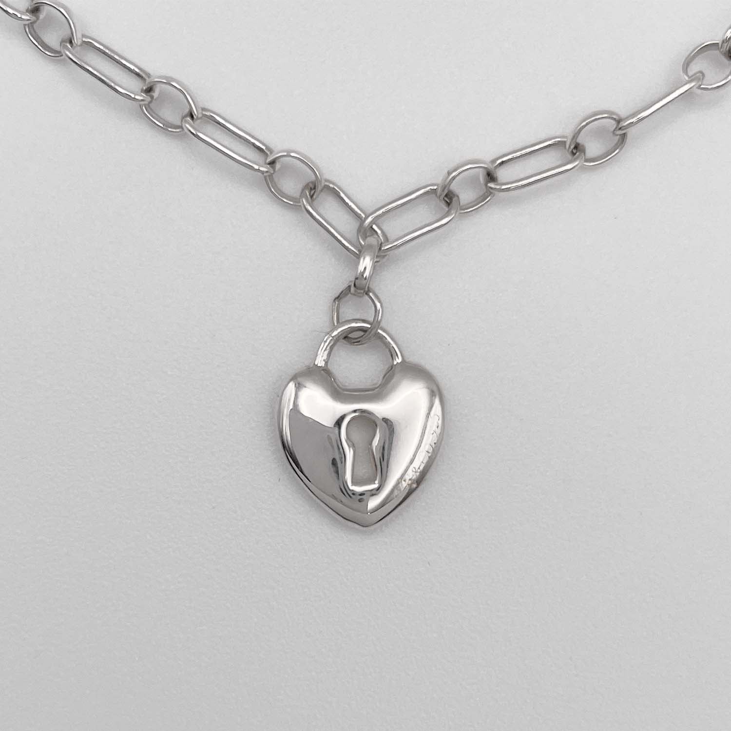 Tiffany&Co. ティファニー 17cm ハートロック ブレスレット SV925 新品仕上済