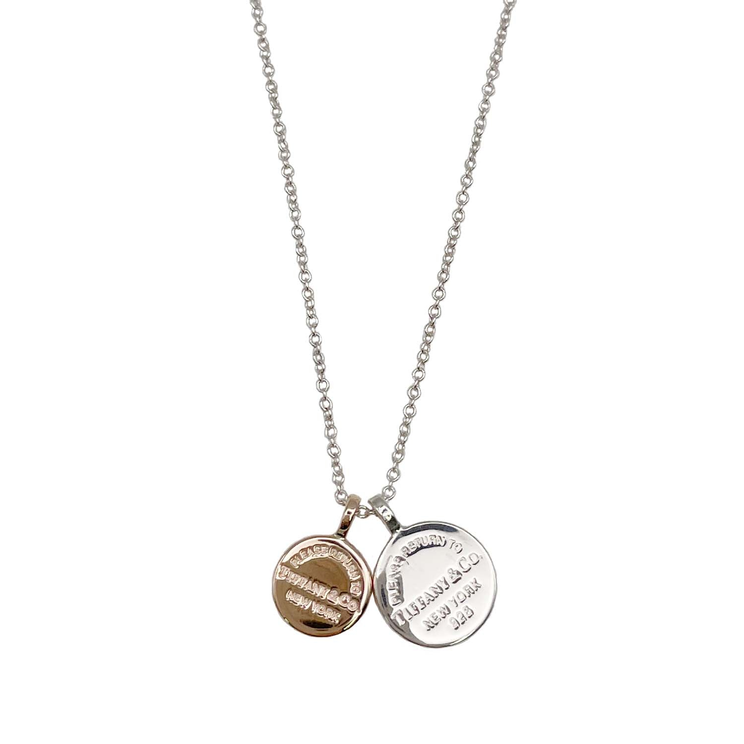 Tiffany&Co. リターントゥ ティファニー ダブル ラウンドタグ ネックレス SV925 METAL 新品仕上済