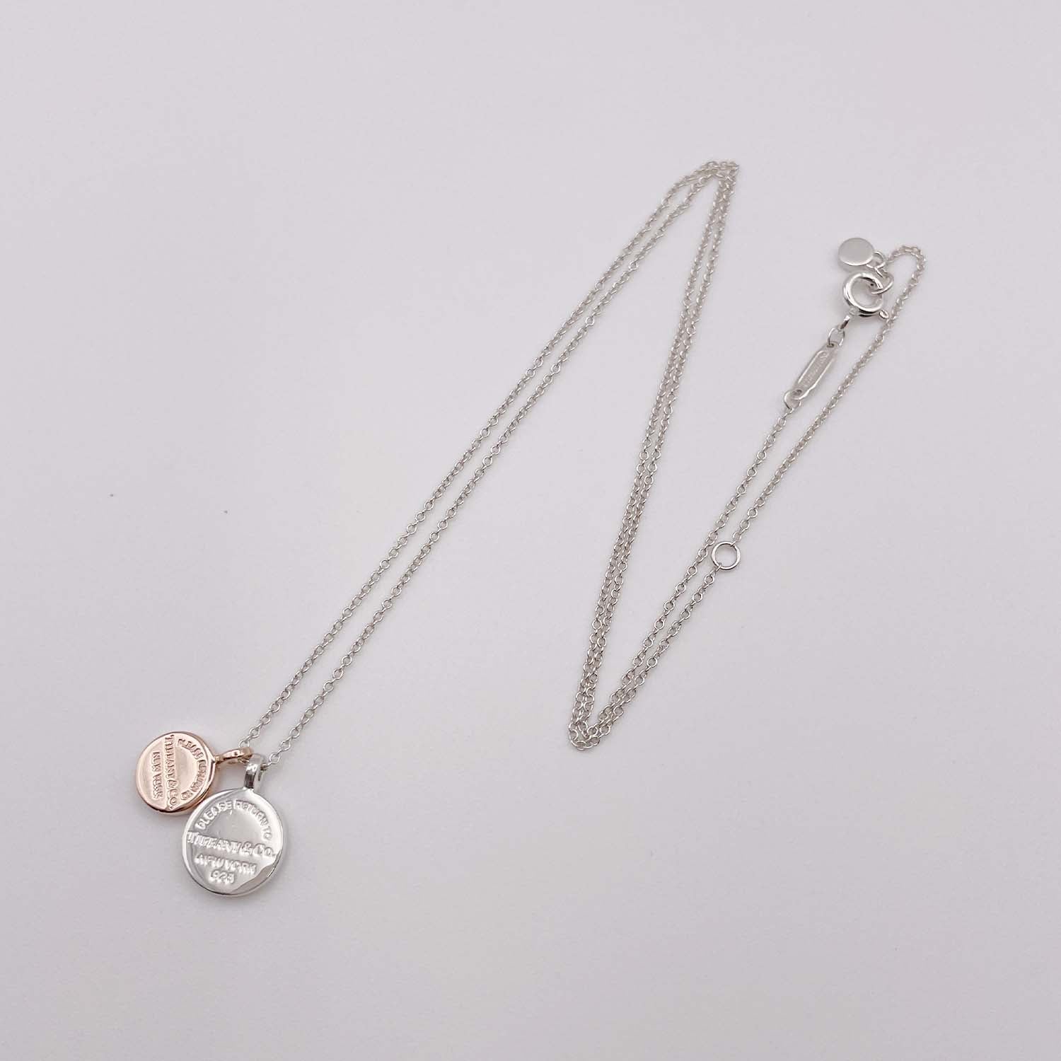 Tiffany&Co. リターントゥ ティファニー ダブル ラウンドタグ ネックレス SV925 METAL 新品仕上済