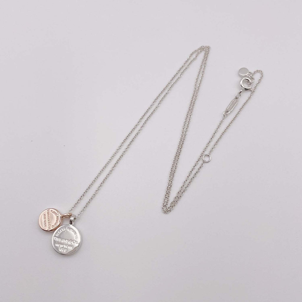 Tiffany&Co. リターントゥ ティファニー ダブル ラウンドタグ ネックレス SV925 METAL 新品仕上済