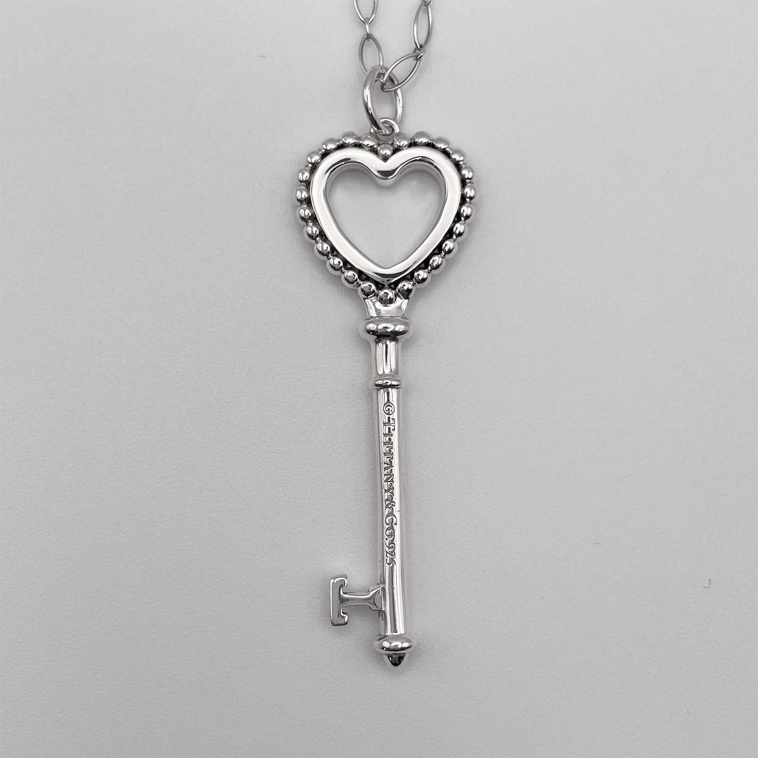 Tiffany&Co. ティファニー ビーズハートキー ネックレス ペンダントSV925 新品仕上済