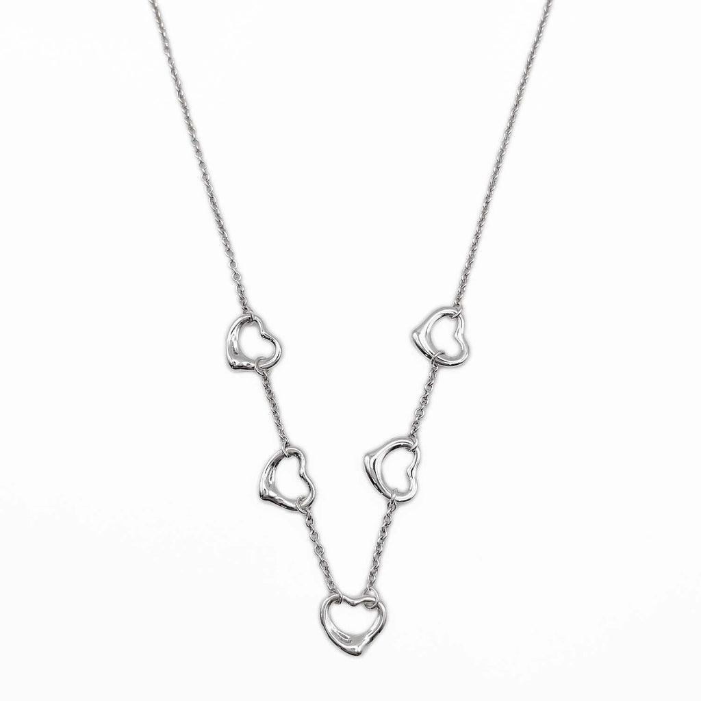 Tiffany&Co. ティファニー オープンハート 5P ネックレス SV925 新品仕上済