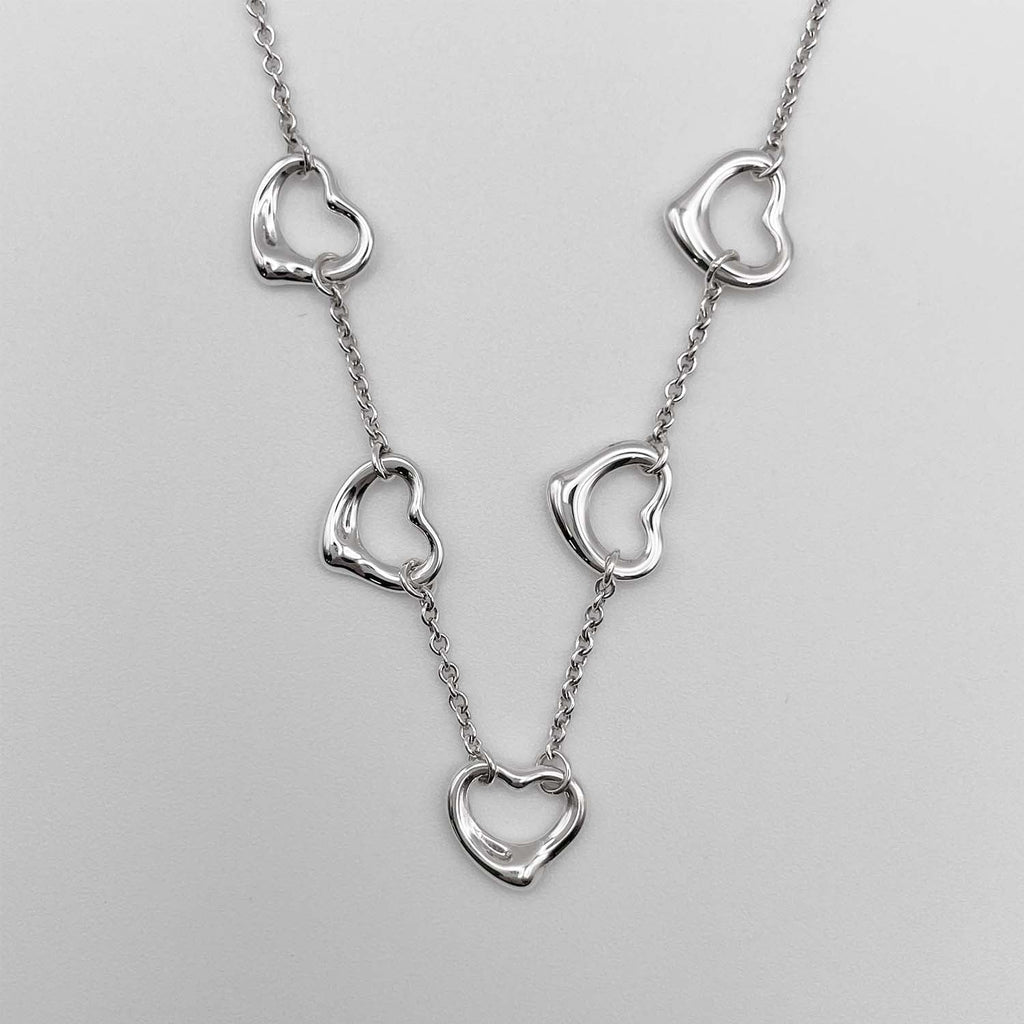 Tiffany&Co. ティファニー オープンハート 5P ネックレス SV925 新品仕上済