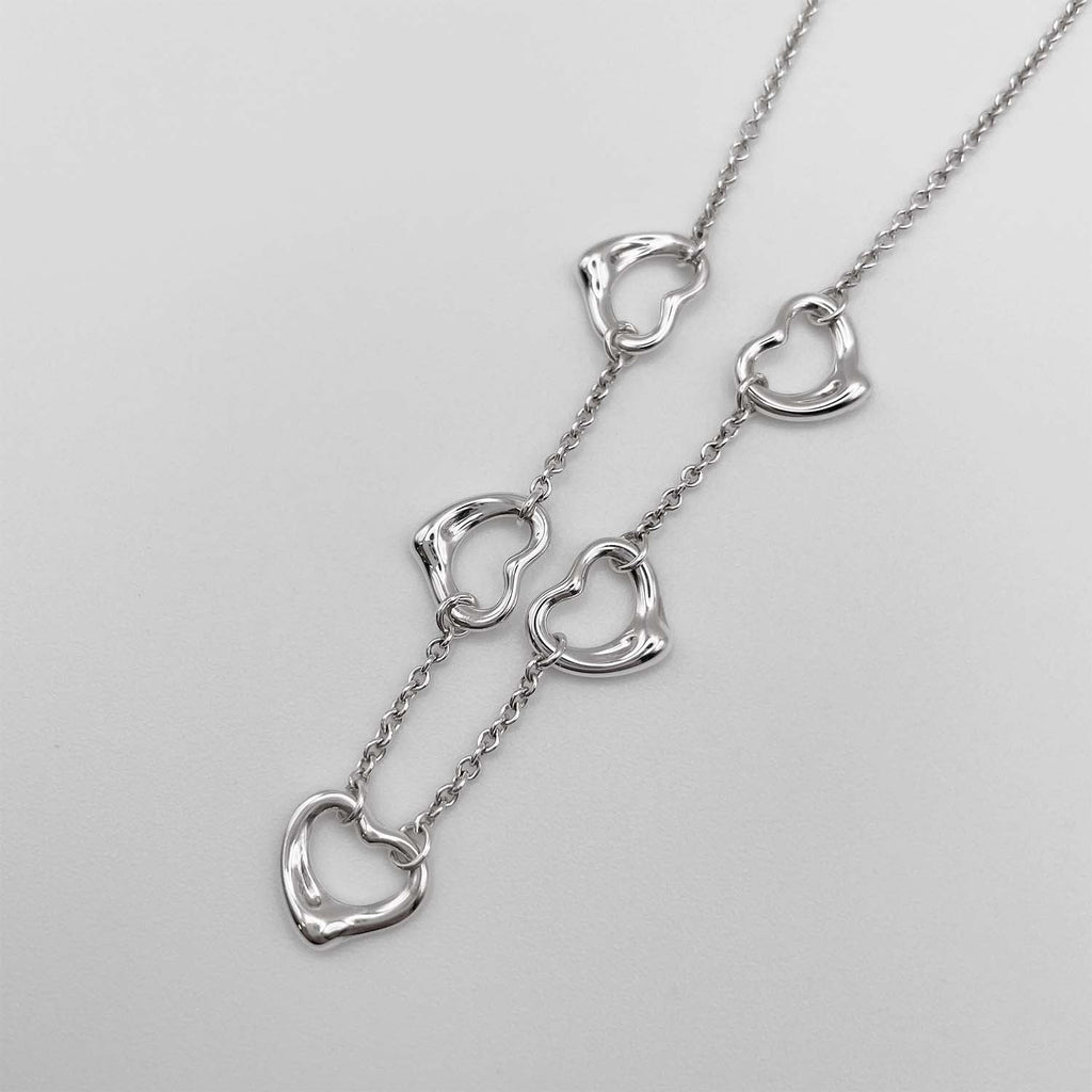 Tiffany&Co. ティファニー オープンハート 5P ネックレス SV925 新品仕上済