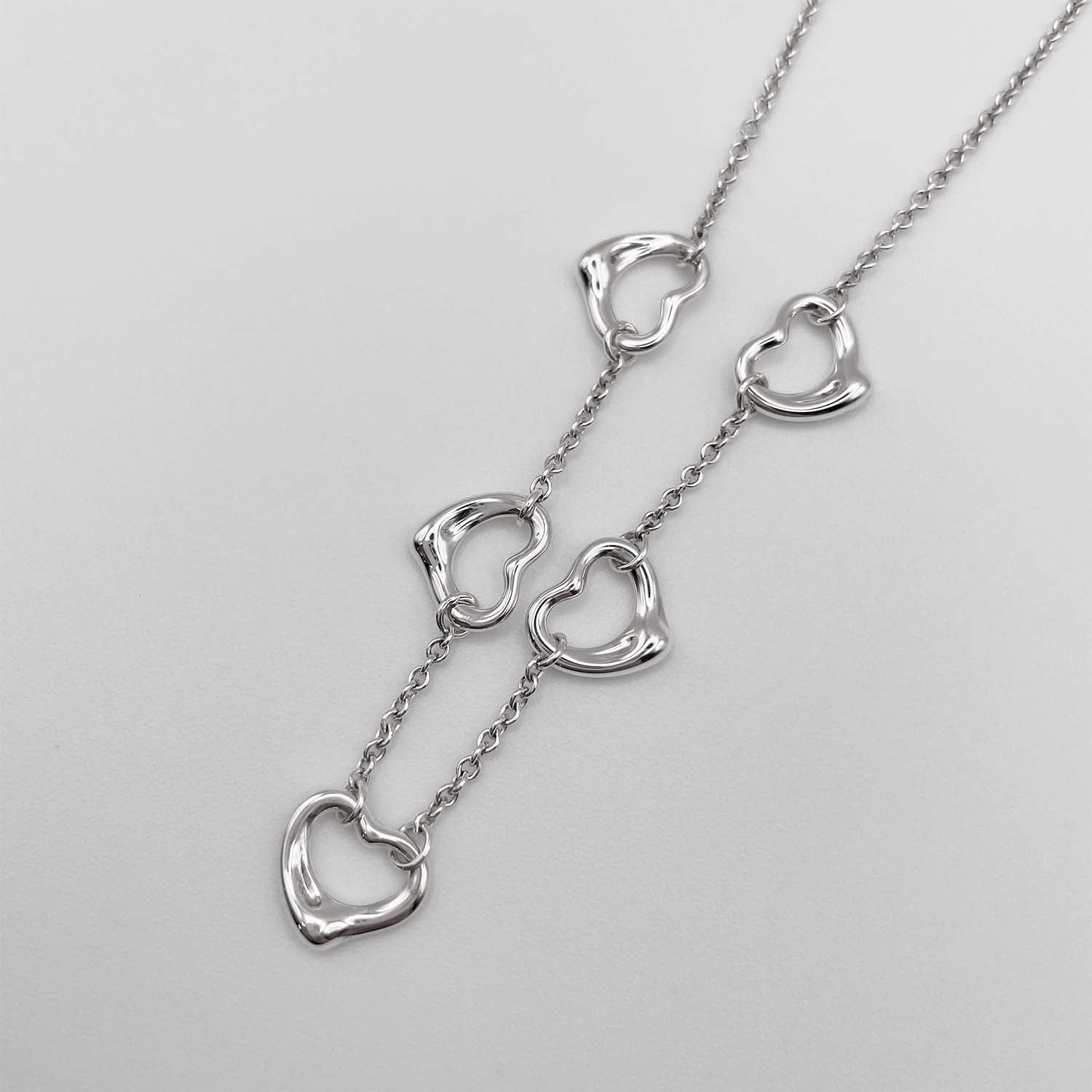 Tiffany&Co. ティファニー オープンハート 5P ネックレス SV925 新品仕上済