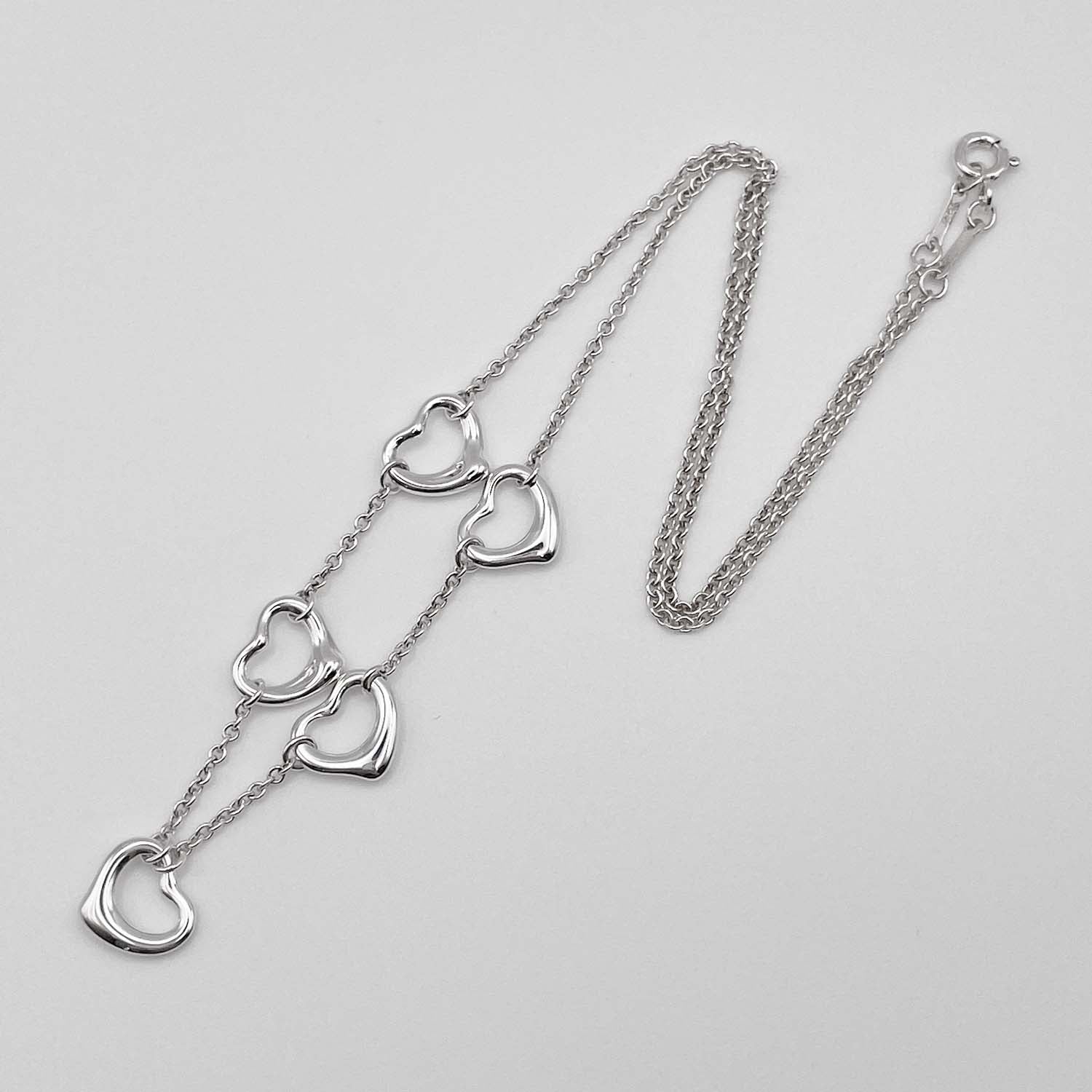 Tiffany&Co. ティファニー オープンハート 5P ネックレス SV925 新品仕上済