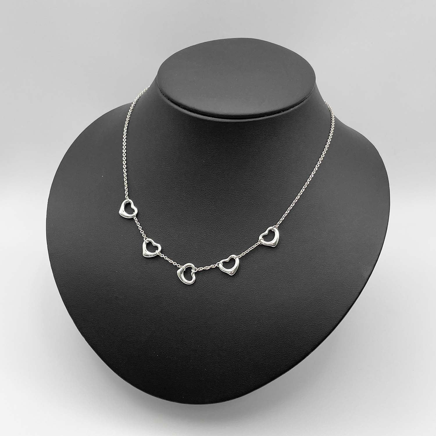 Tiffany&Co. ティファニー オープンハート 5P ネックレス SV925 新品仕上済