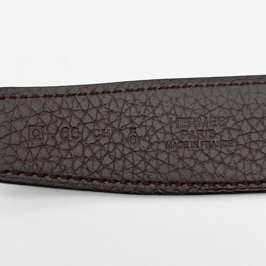 HERMES エルメス ベルト 85cm カデナバックル レザー 2013年製 リバーシブル 茶 黒