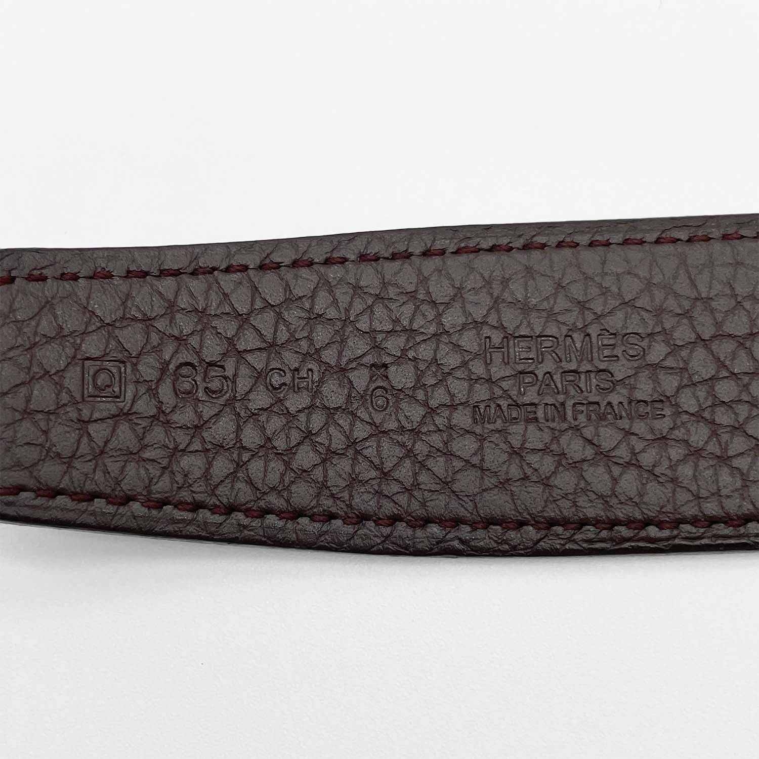HERMES エルメス ベルト 85cm カデナバックル レザー 2013年製 リバーシブル 茶 黒