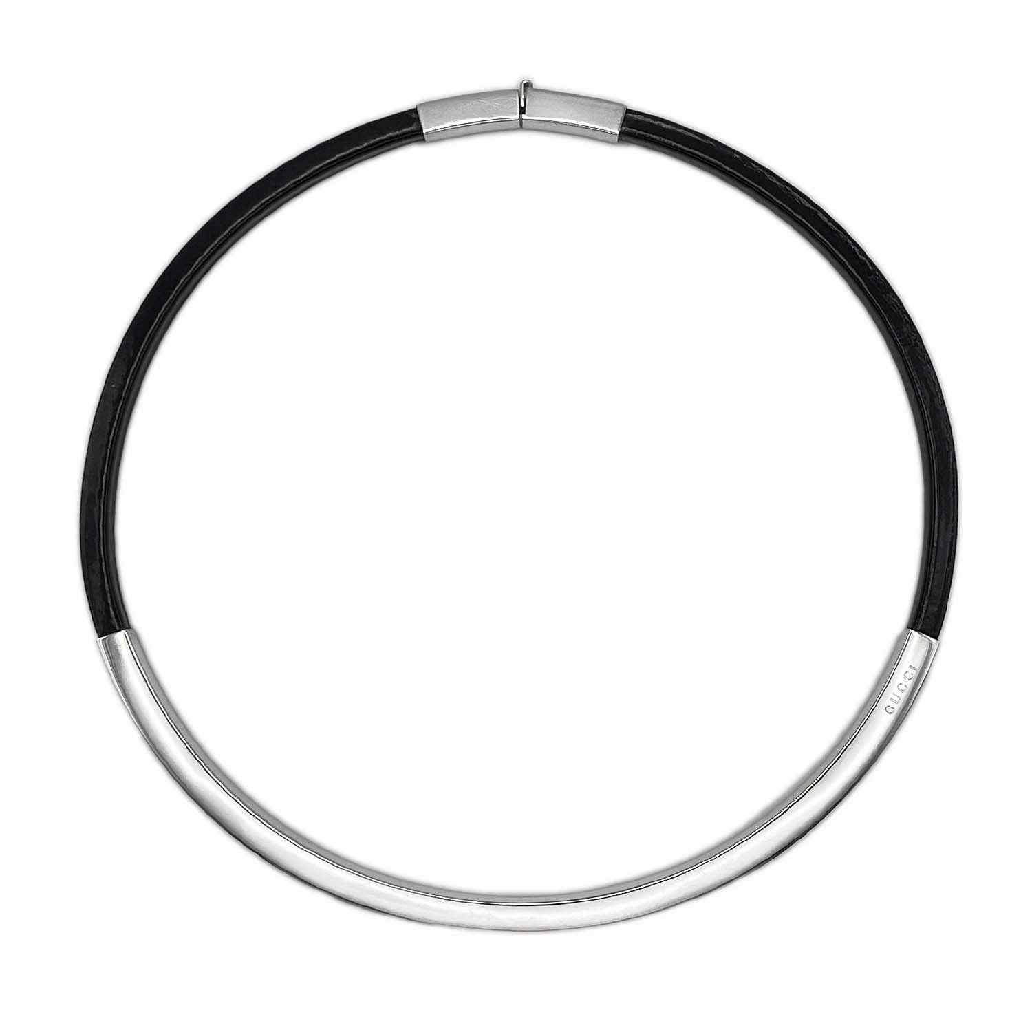 GUCCI グッチ チョーカー ネックレス SV925 レザー Y3K