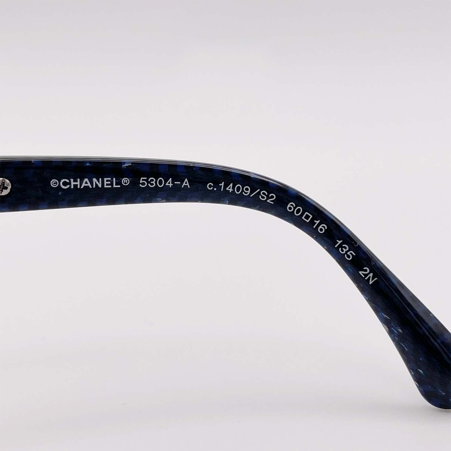 CHANEL シャネル サングラス チェーン 5304 オーバーサイズ ブルー アイウェア