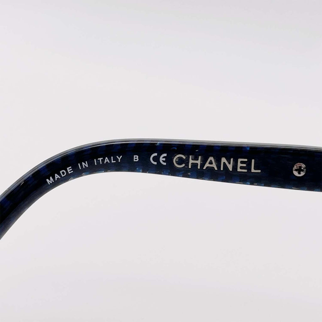 CHANEL シャネル サングラス チェーン 5304 オーバーサイズ ブルー アイウェア