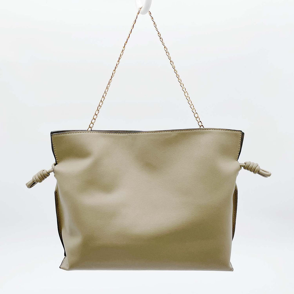 LOEWE ロエベ フラメンコクラッチ 巾着バッグ 社外ストラップ付 ベージュ