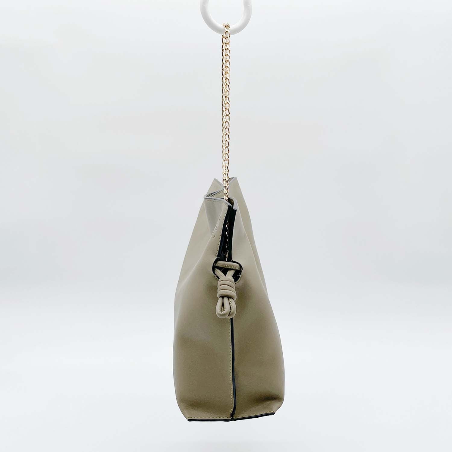 LOEWE ロエベ フラメンコクラッチ 巾着バッグ 社外ストラップ付 ベージュ