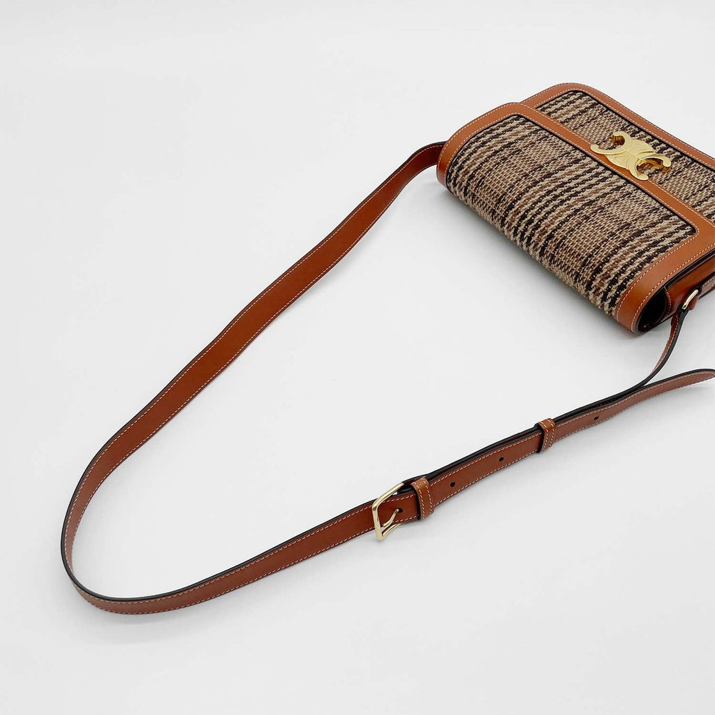 CELINE セリーヌトリオンフ クラシック ショルダーバッグ チェック柄 エディスリマン