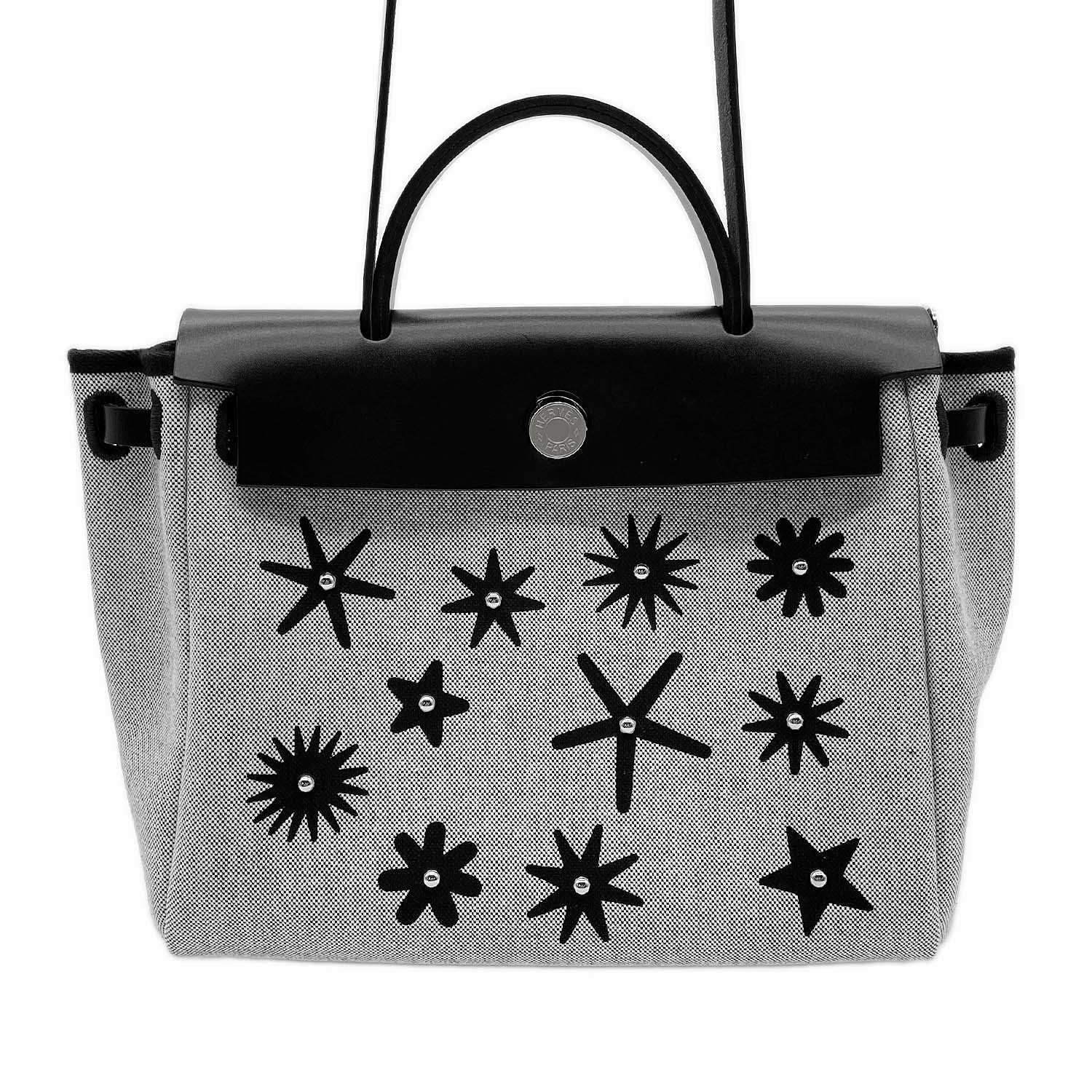 HERMES エルメス エールバッグジップPM 2WAYバッグ ブラックSV金具 W刻印 内縫い