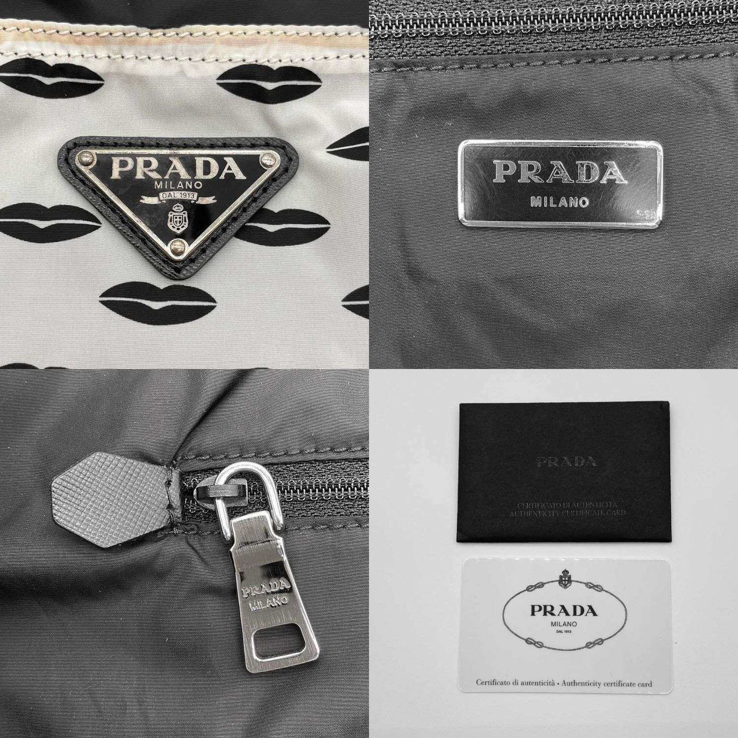 PRADA プラダ ナイロン エコバッグ トート リップ柄 リバーシブル 三角 トライアングルロゴ