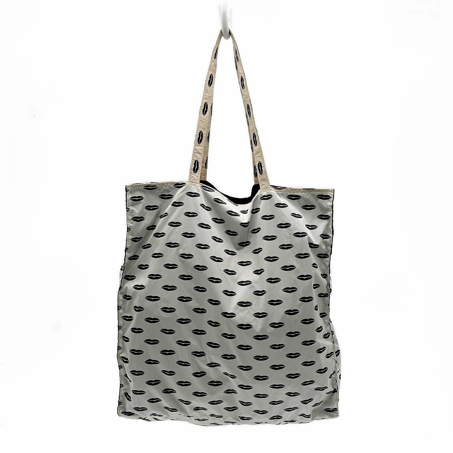 PRADA プラダ ナイロン エコバッグ トート リップ柄 リバーシブル 三角 トライアングルロゴ