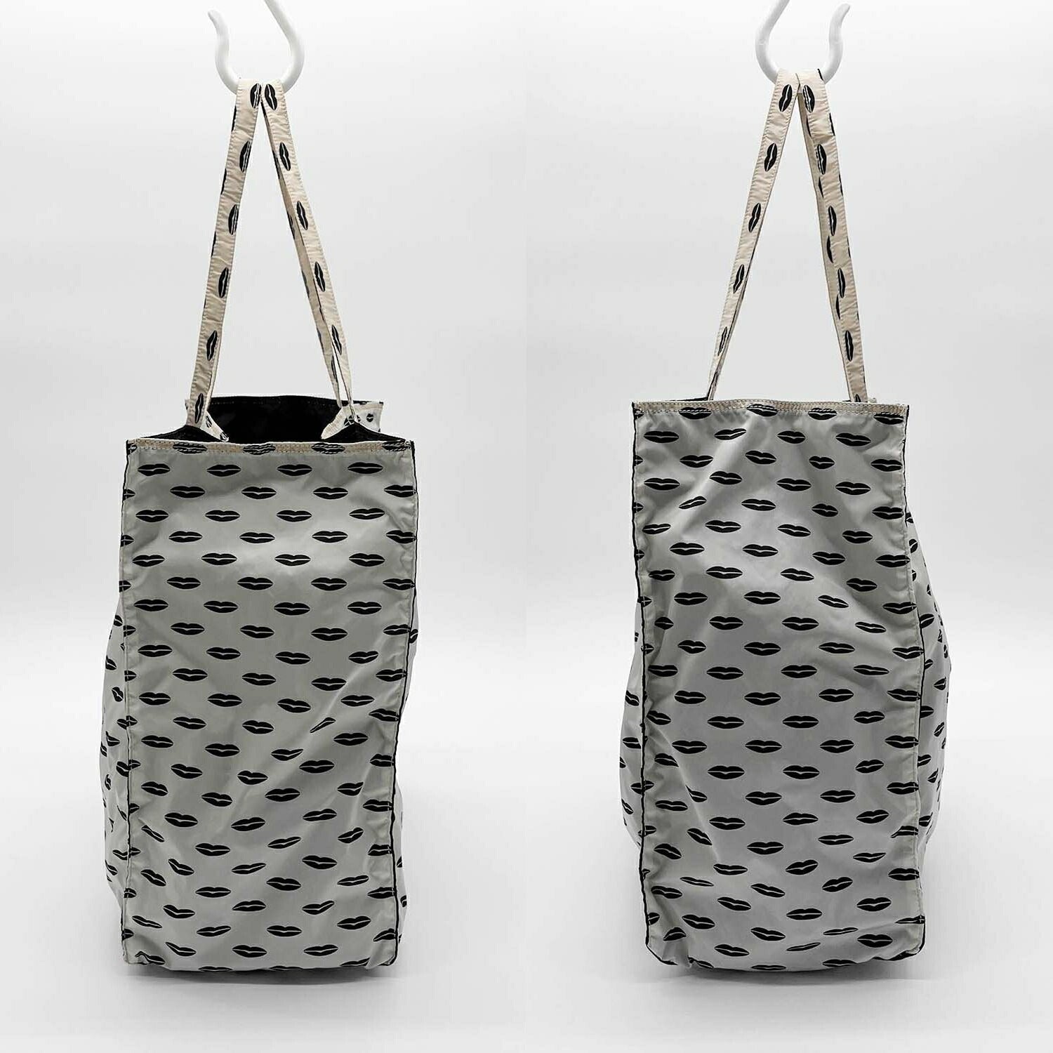 PRADA プラダ ナイロン エコバッグ トート リップ柄 リバーシブル 三角 トライアングルロゴ