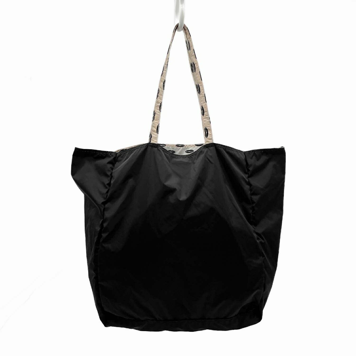 PRADA プラダ ナイロン エコバッグ トート リップ柄 リバーシブル 三角 トライアングルロゴ