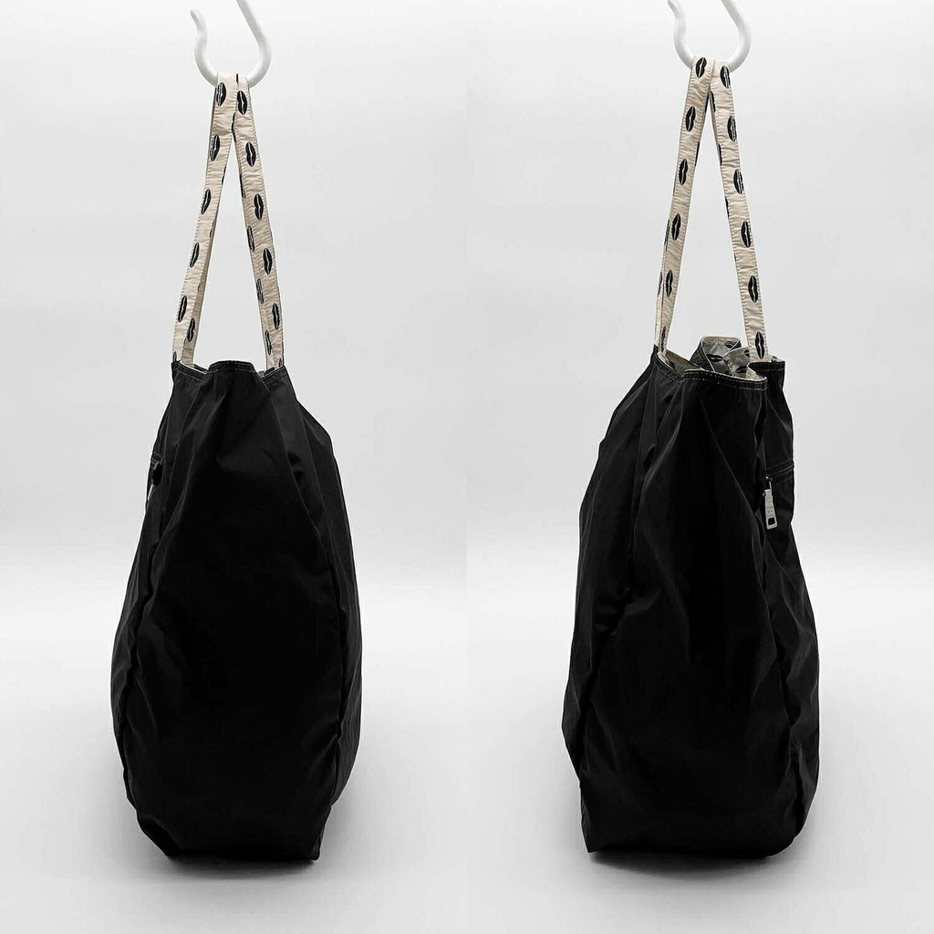 PRADA プラダ ナイロン エコバッグ トート リップ柄 リバーシブル 三角 トライアングルロゴ