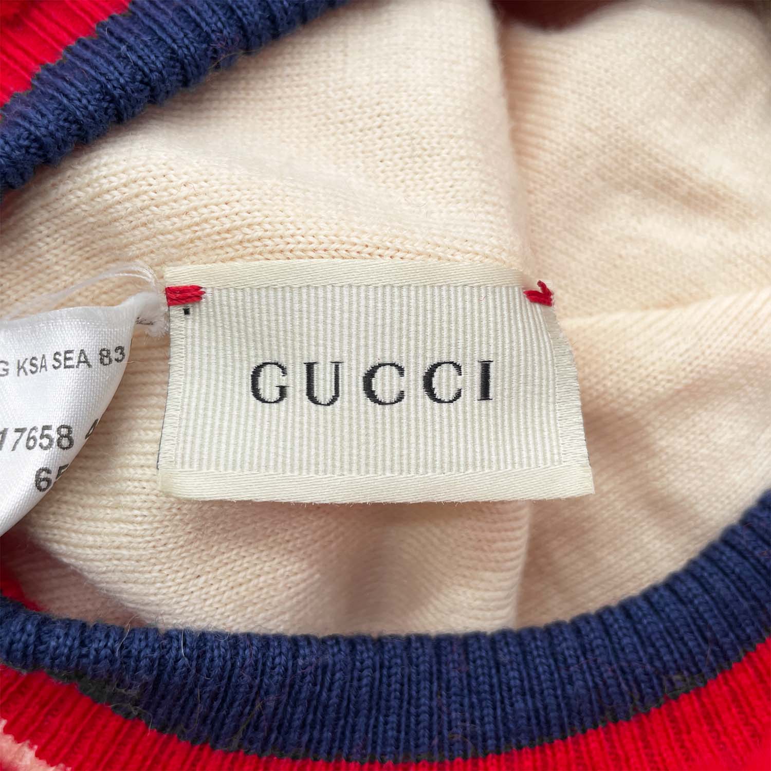 GUCCI グッチ Sサイズ ベレー帽 ニット ファー ポンポン キッズ レディース