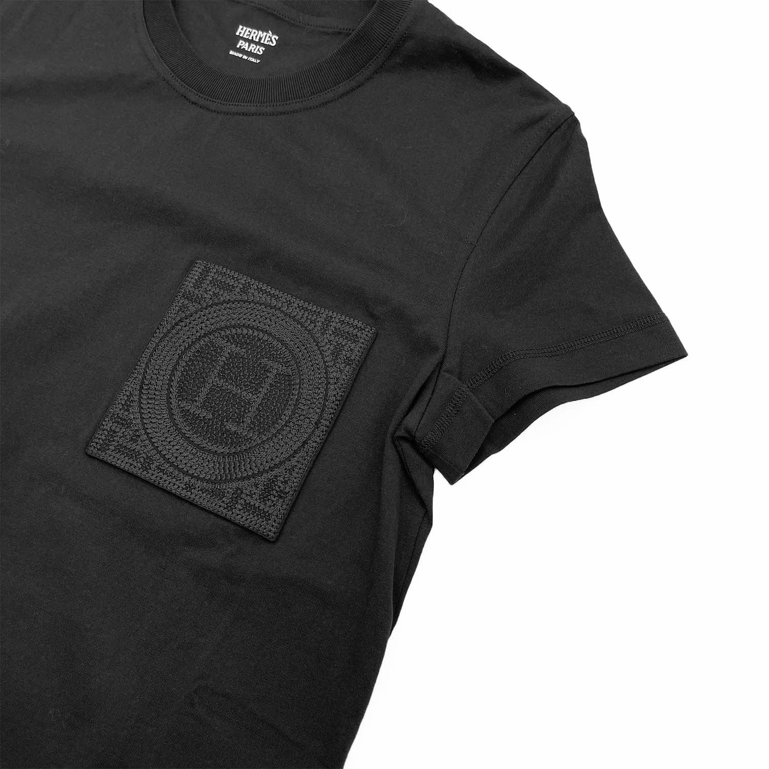 HERMES エルメス サイズ36 ワンピース Hロゴ刺繍ポケット ロング丈Tシャツ タグ付き新品