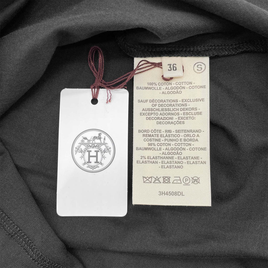 HERMES エルメス サイズ36 ワンピース Hロゴ刺繍ポケット ロング丈Tシャツ タグ付き新品