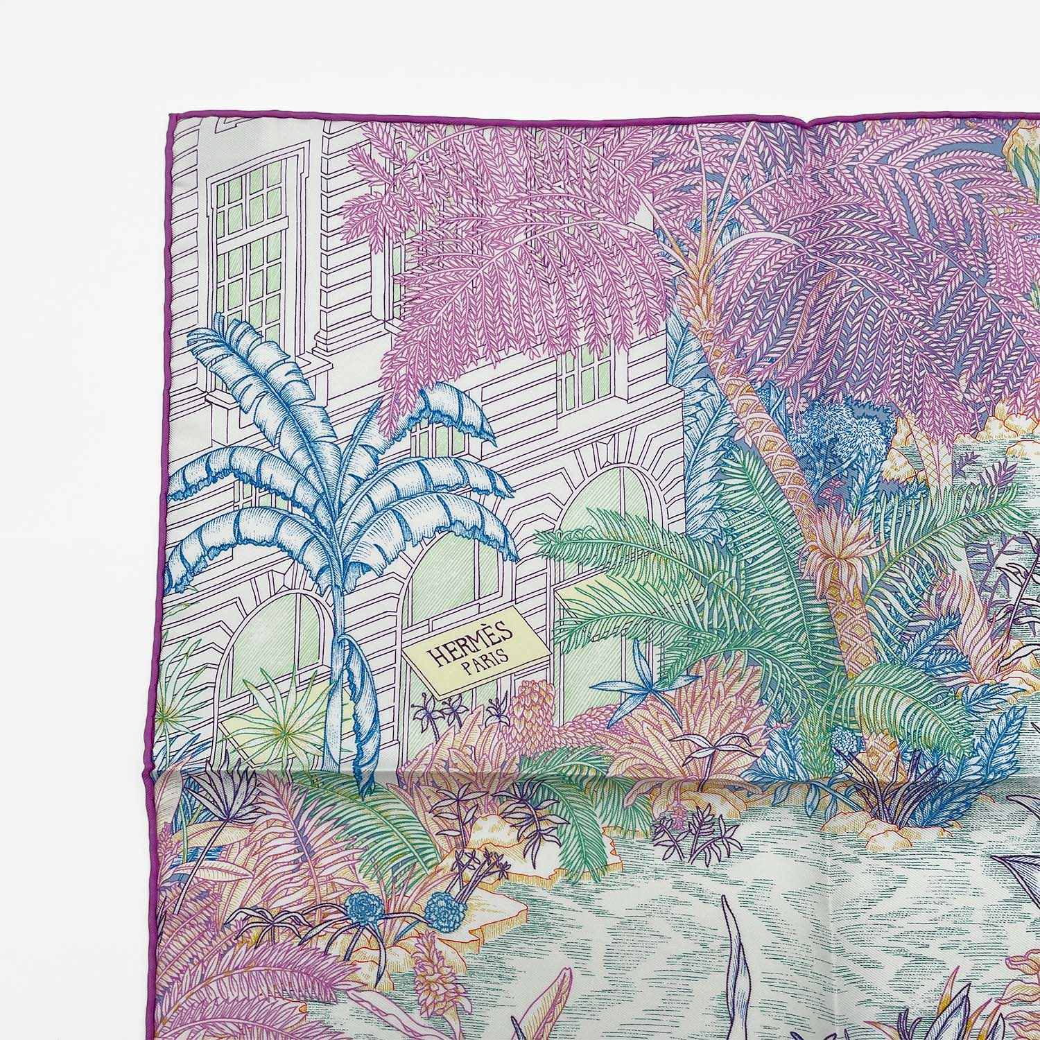 HERMES エルメス ガヴロッシュ42cm フォーブルトロピカルデタイユ スカーフ プチカレ 花柄