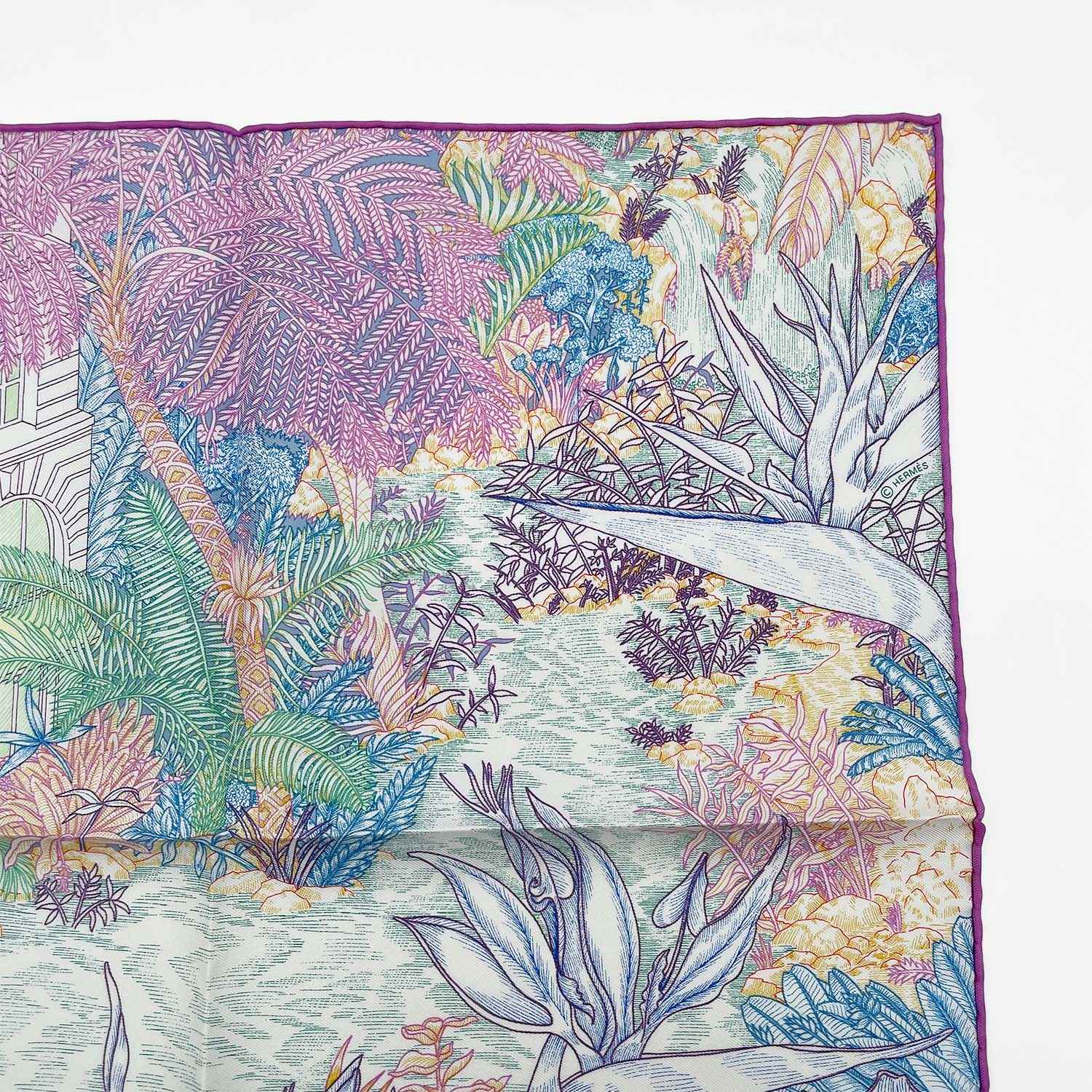 HERMES エルメス ガヴロッシュ42cm フォーブルトロピカルデタイユ スカーフ プチカレ 花柄