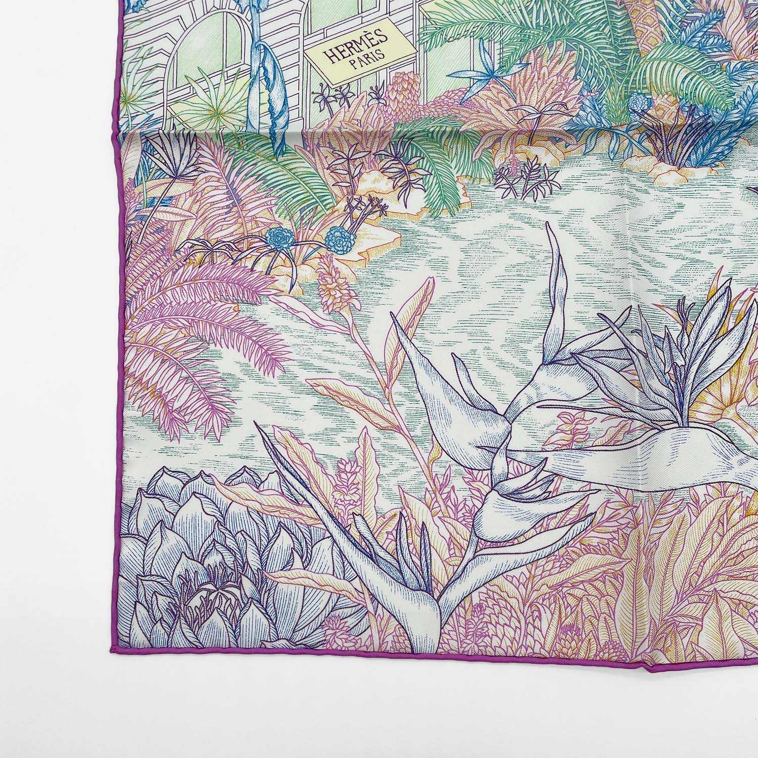 HERMES エルメス ガヴロッシュ42cm フォーブルトロピカルデタイユ スカーフ プチカレ 花柄