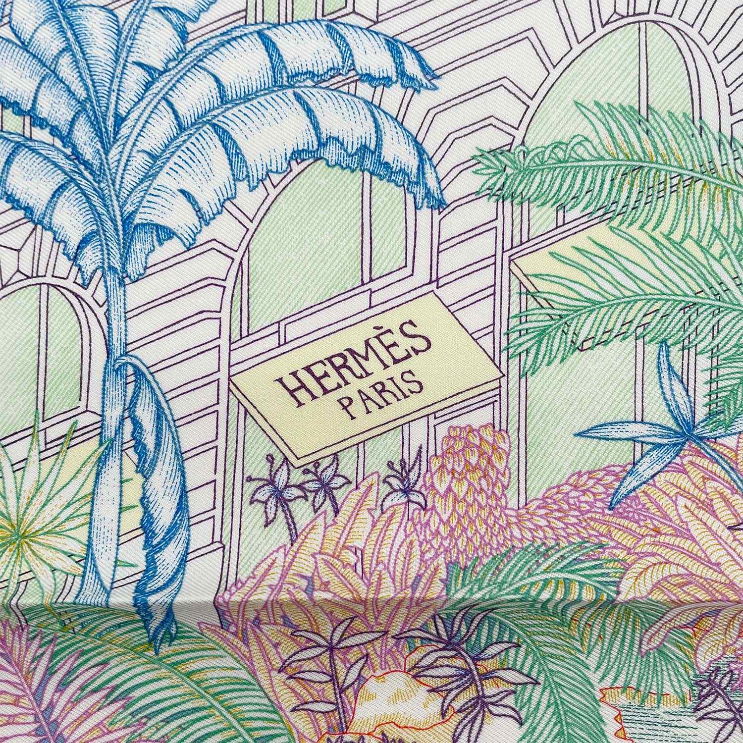 HERMES エルメス ガヴロッシュ42cm フォーブルトロピカルデタイユ スカーフ プチカレ 花柄
