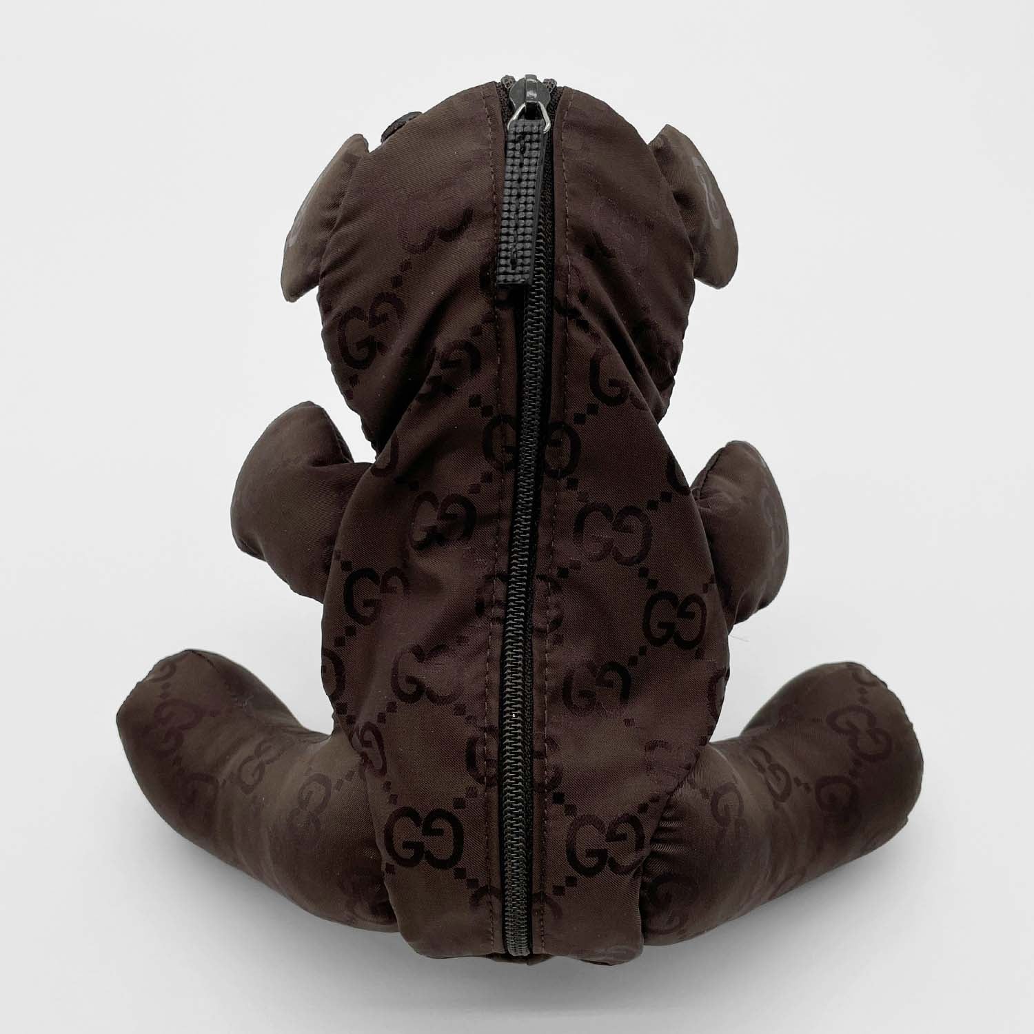 GUCCI グッチ GGナイロン テディベア ブラウン ポーチ 小物入れ ケース