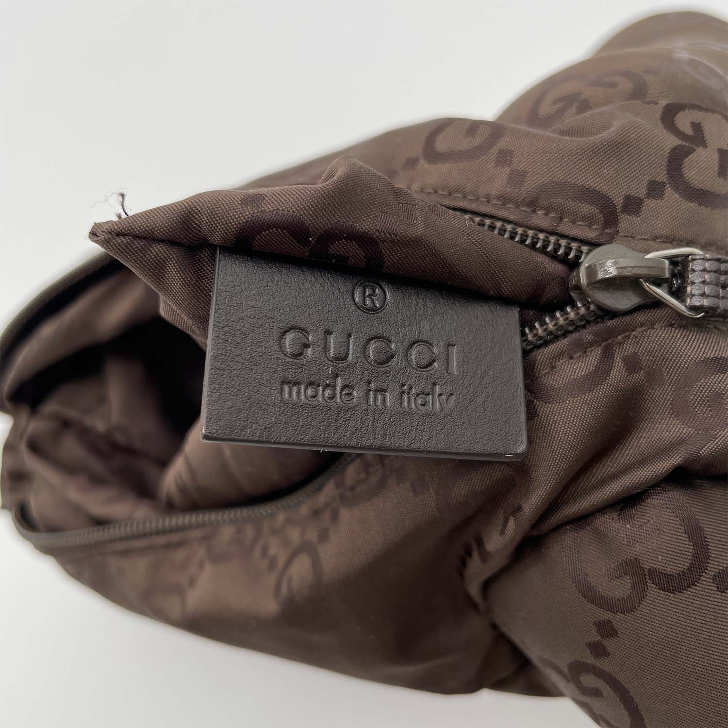 GUCCI グッチ GGナイロン テディベア ブラウン ポーチ 小物入れ ケース