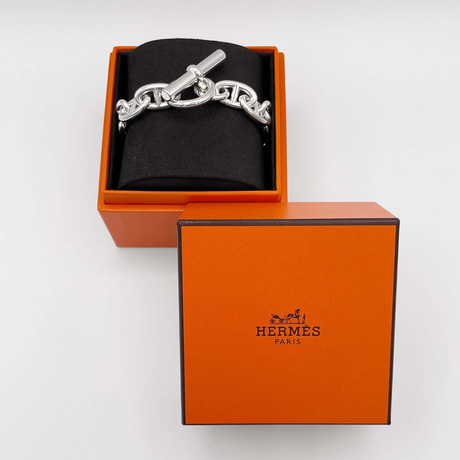 HERMES エルメス ブレスレット 内径20cm シェーヌダンクルGM 13コマ SV925 78.8g