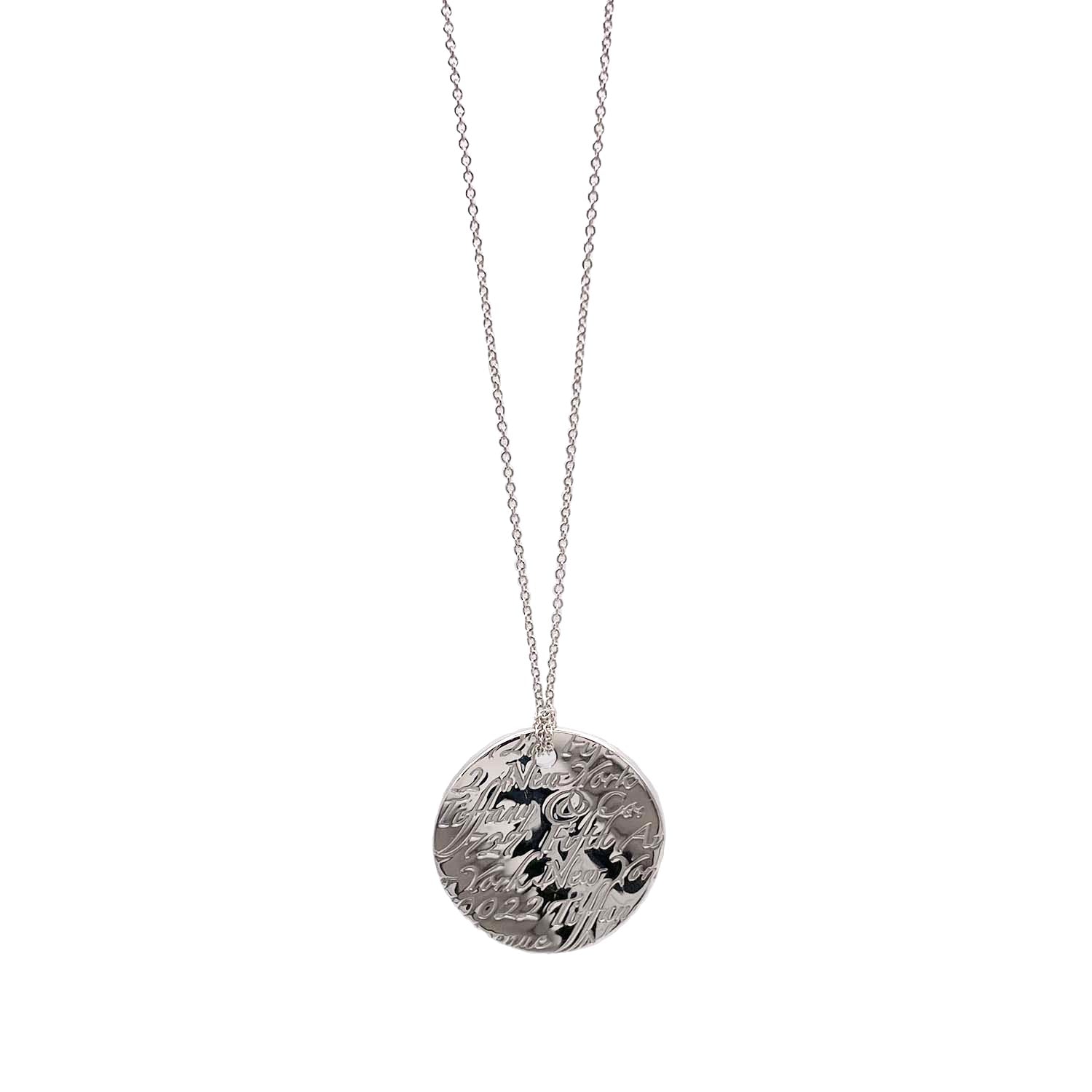 Tiffany&Co. ティファニー ノーツ ネックレス ラウンド プレート  ペンダント SV925 美品