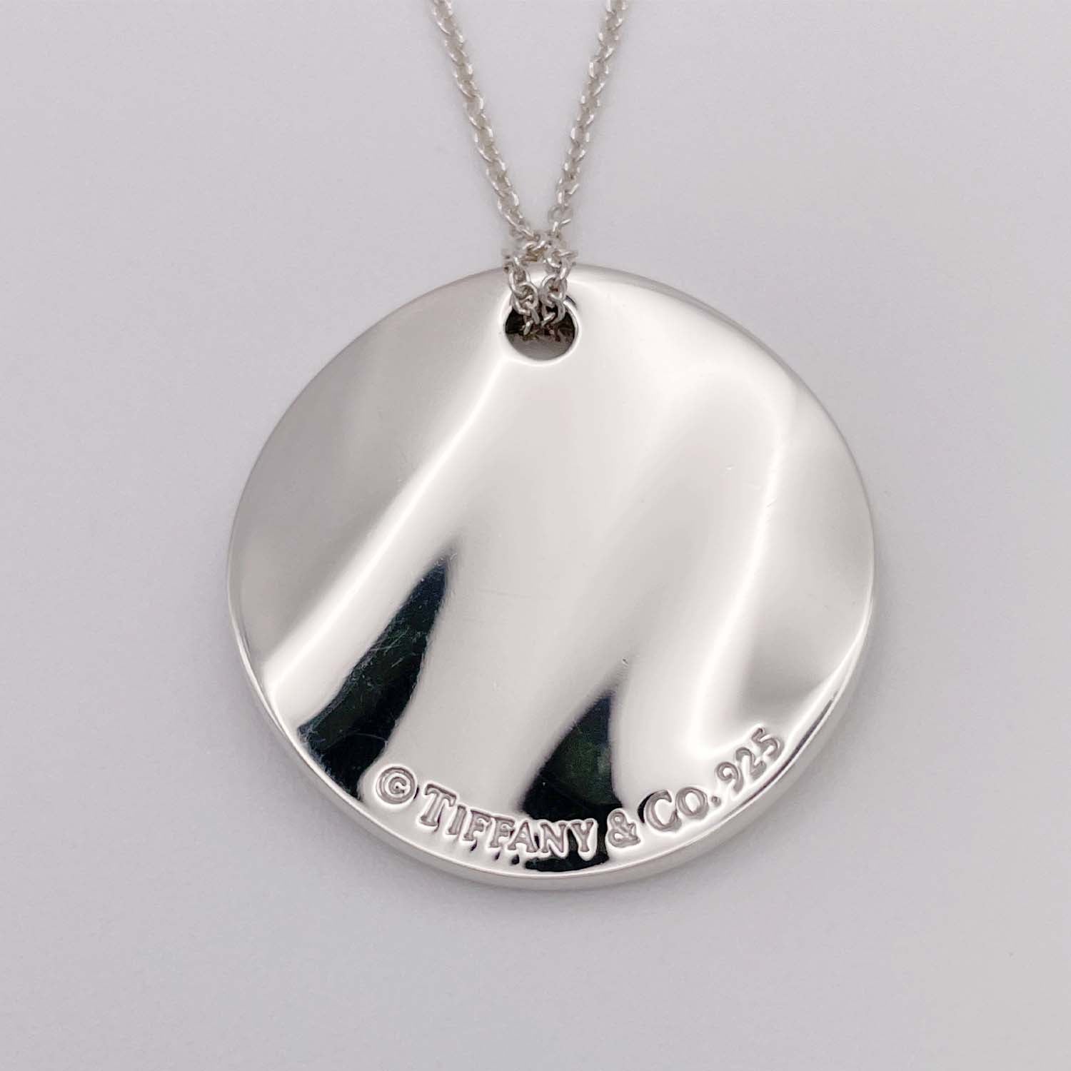 Tiffany&Co. ティファニー ノーツ ネックレス ラウンド プレート  ペンダント SV925 美品