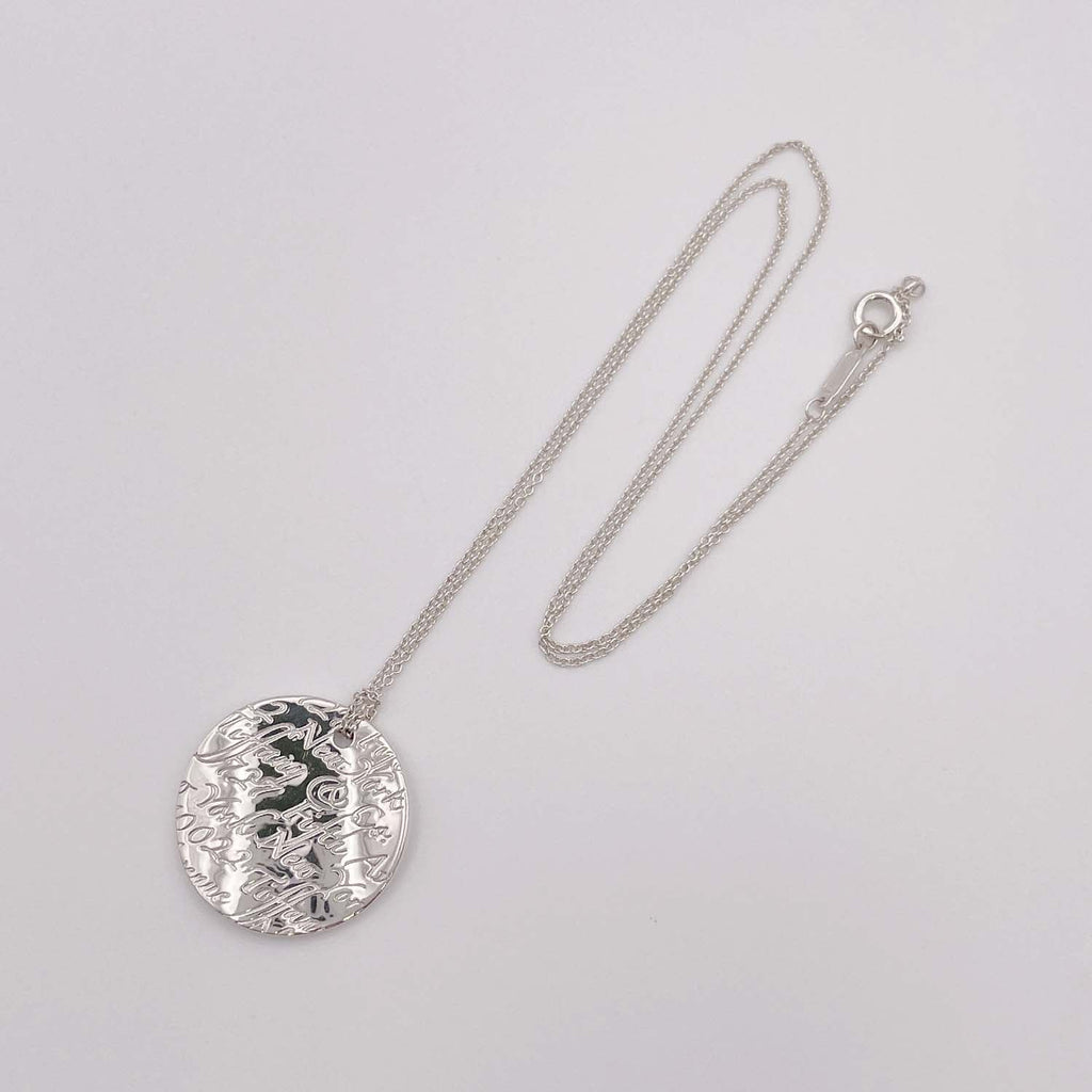 Tiffany&Co. ティファニー ノーツ ネックレス ラウンド プレート  ペンダント SV925 美品