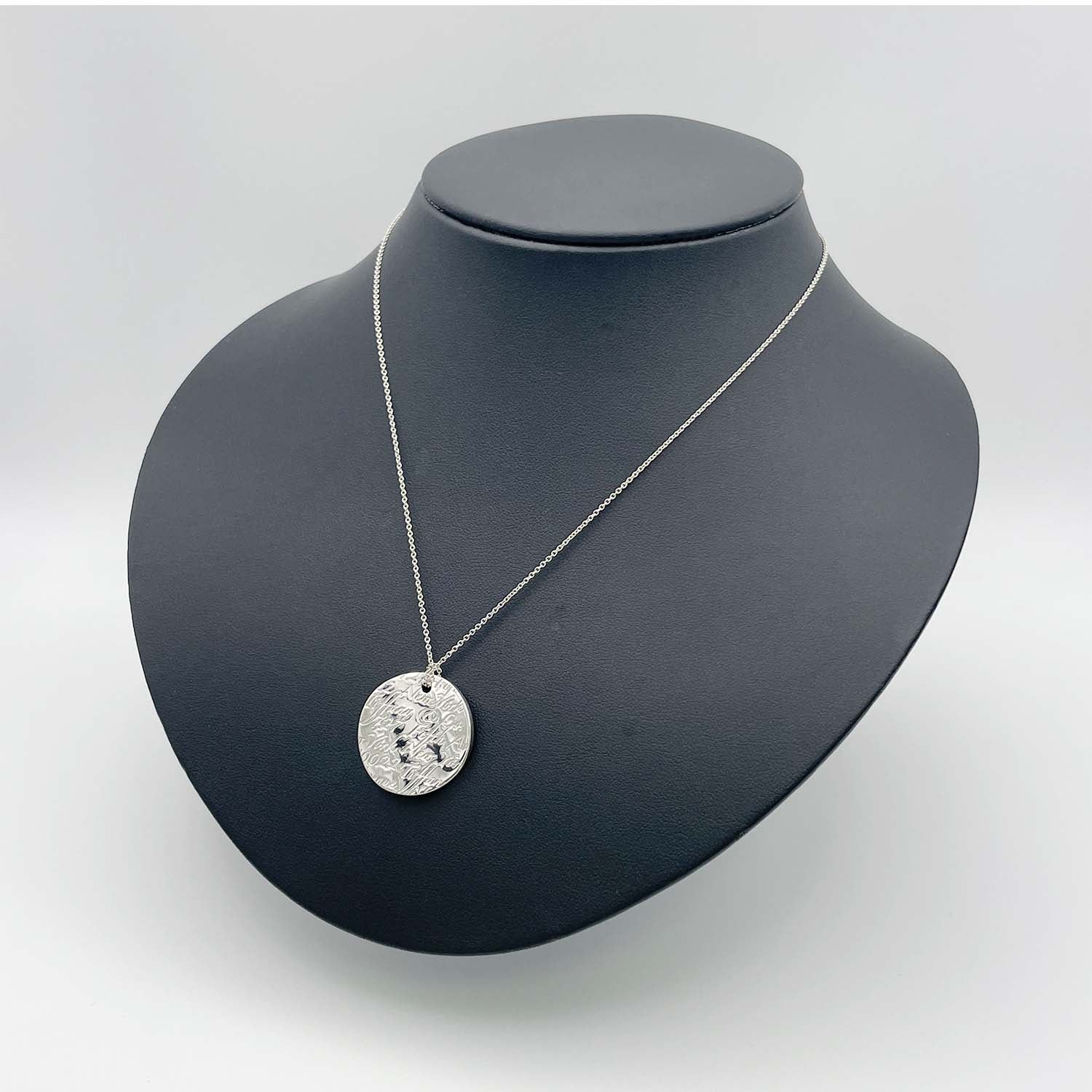 Tiffany&Co. ティファニー ノーツ ネックレス ラウンド プレート  ペンダント SV925 美品