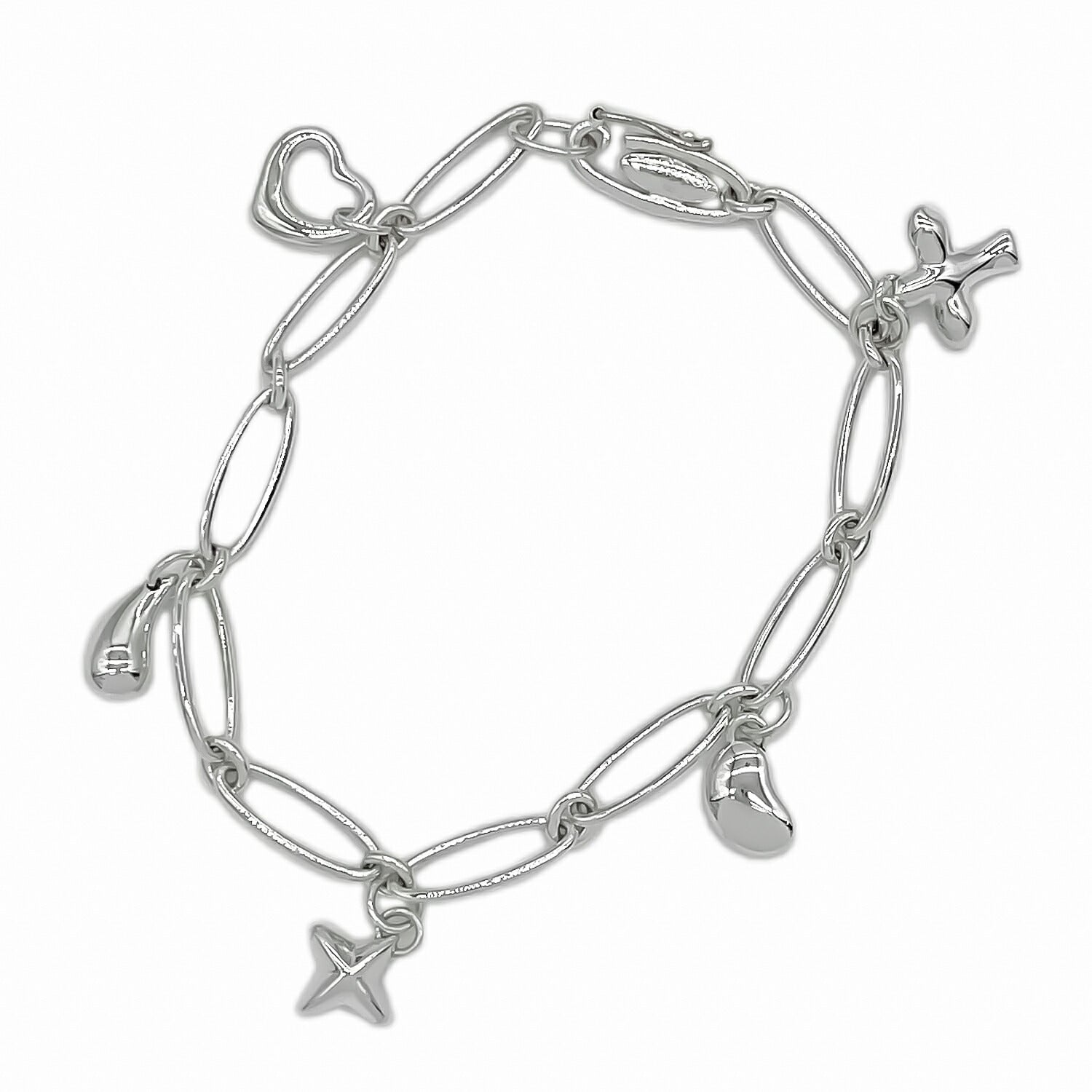 Tiffany&Co. ティファニー ブレスレット 5チャーム リンクチェーン SV925 新品仕上済