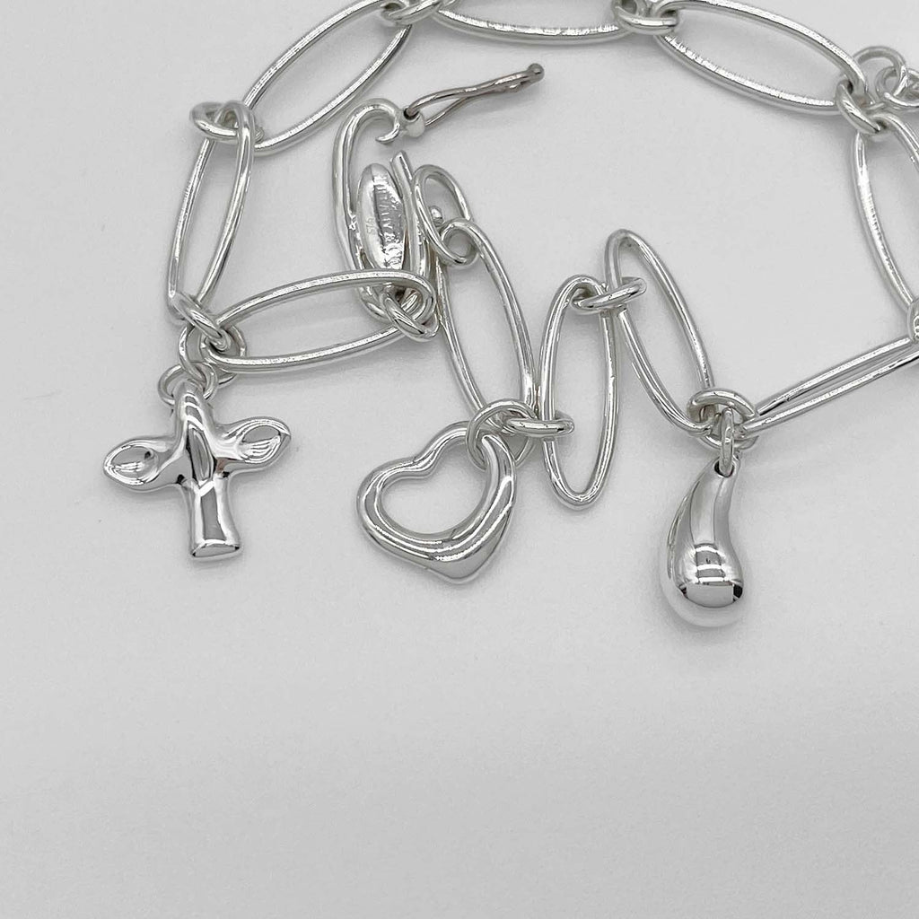 Tiffany&Co. ティファニー ブレスレット 5チャーム リンクチェーン SV925 新品仕上済