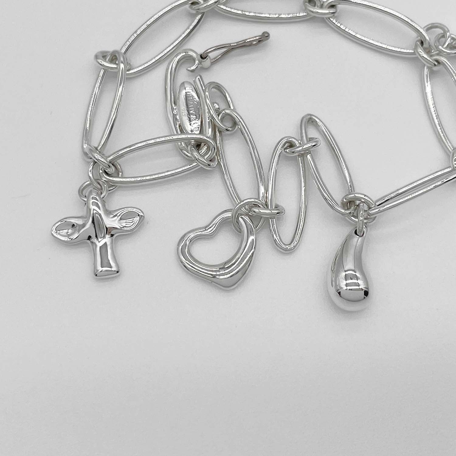 Tiffany&Co. ティファニー ブレスレット 5チャーム リンクチェーン SV925 新品仕上済